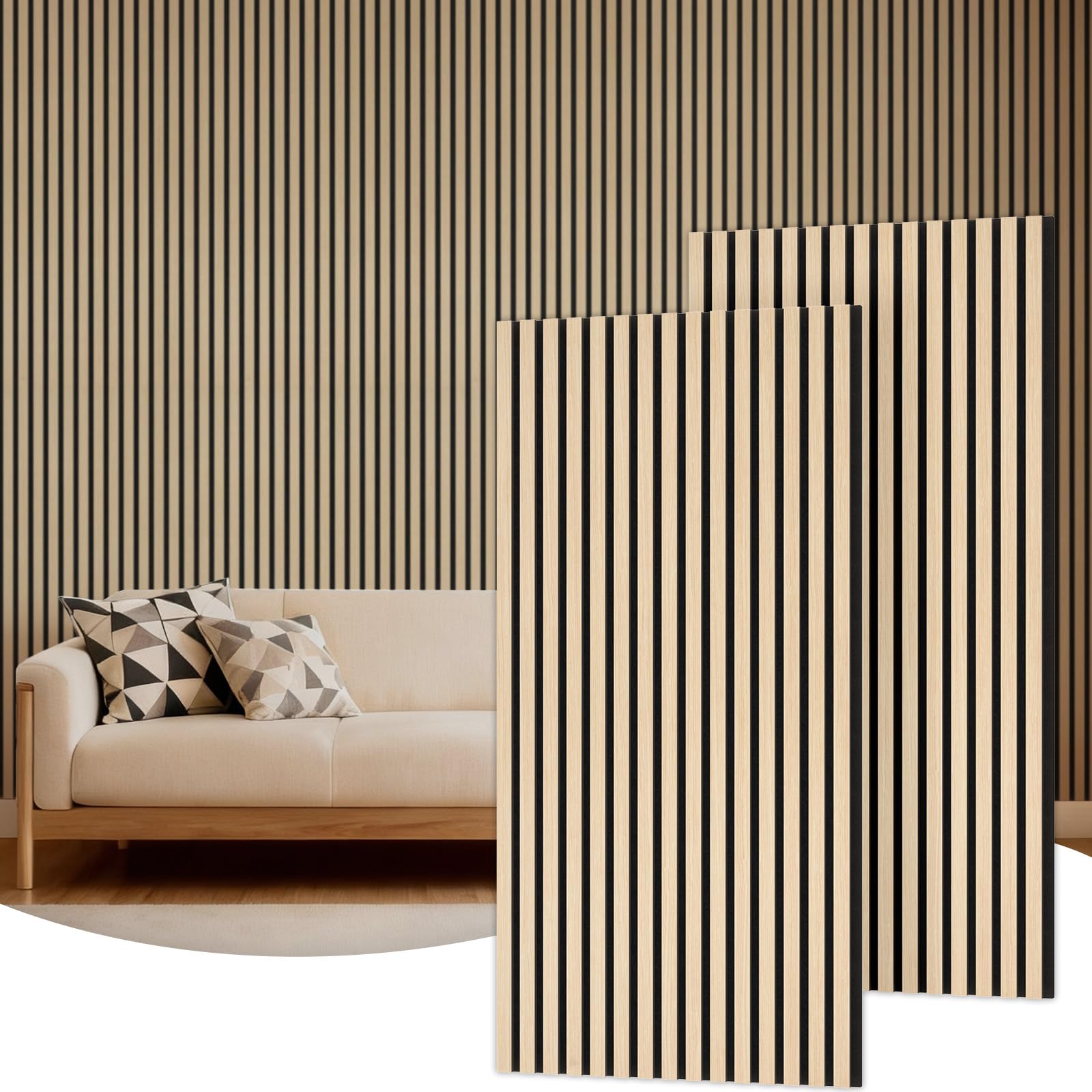 Ezlaino 1.2 x 1.2m(4 x 4피트) PVC 슬레이트 벽 패널 - 두껍고 내구성, 방수, 다용도 | 대부분의 슬랫월 액세서리에 적합 (포함되지 않음) | 차고, 가정 및 상점 정리에 이상적, 그레이