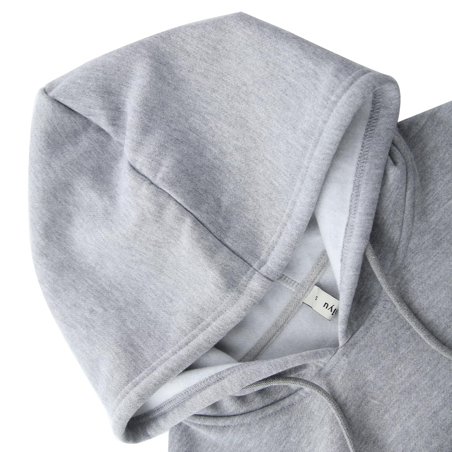 Amazhiyu - Sudadera corta con capucha para mujer, casual, manga larga, cuello redondo, sin botones