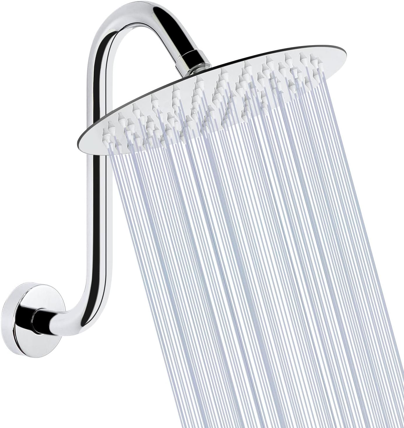 NearMoon High Pressure Shower Head with S Shaped Shower Riser Pipe