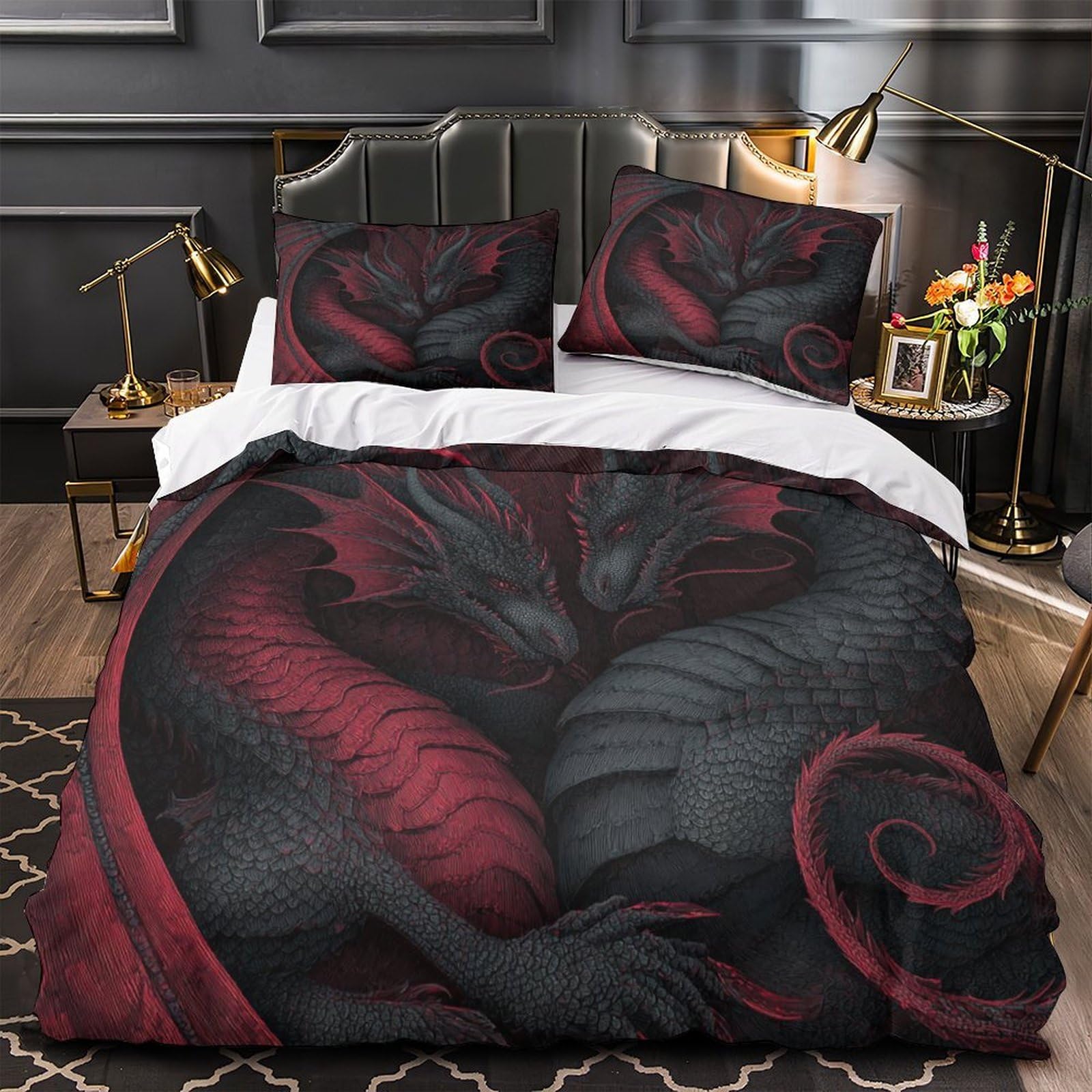 Housse de couette éléphant 3D microfibre King 220x240 pour lit d'ado
