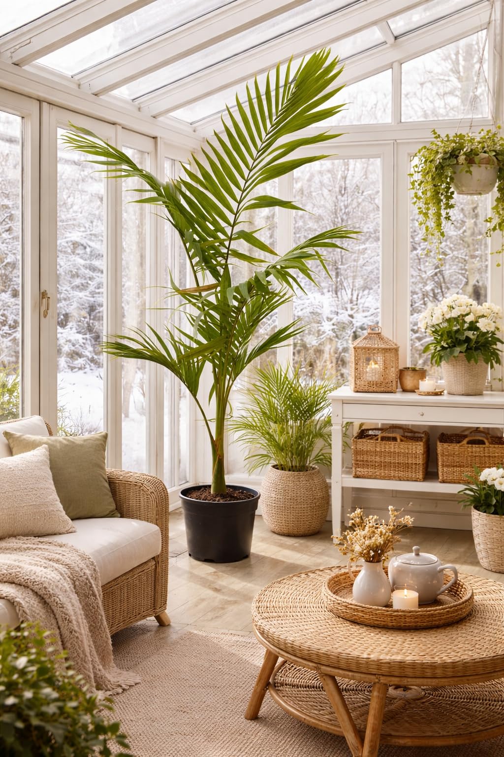 Alexandrapalme 160–200 cm – Archontophoenix alexandrae – Feuerpalme – Grünpflanze – Indoor & Wintergarten – Elegante Zimmerpalme mit 40–50 cm Stamm – Exotische Dekopflanze