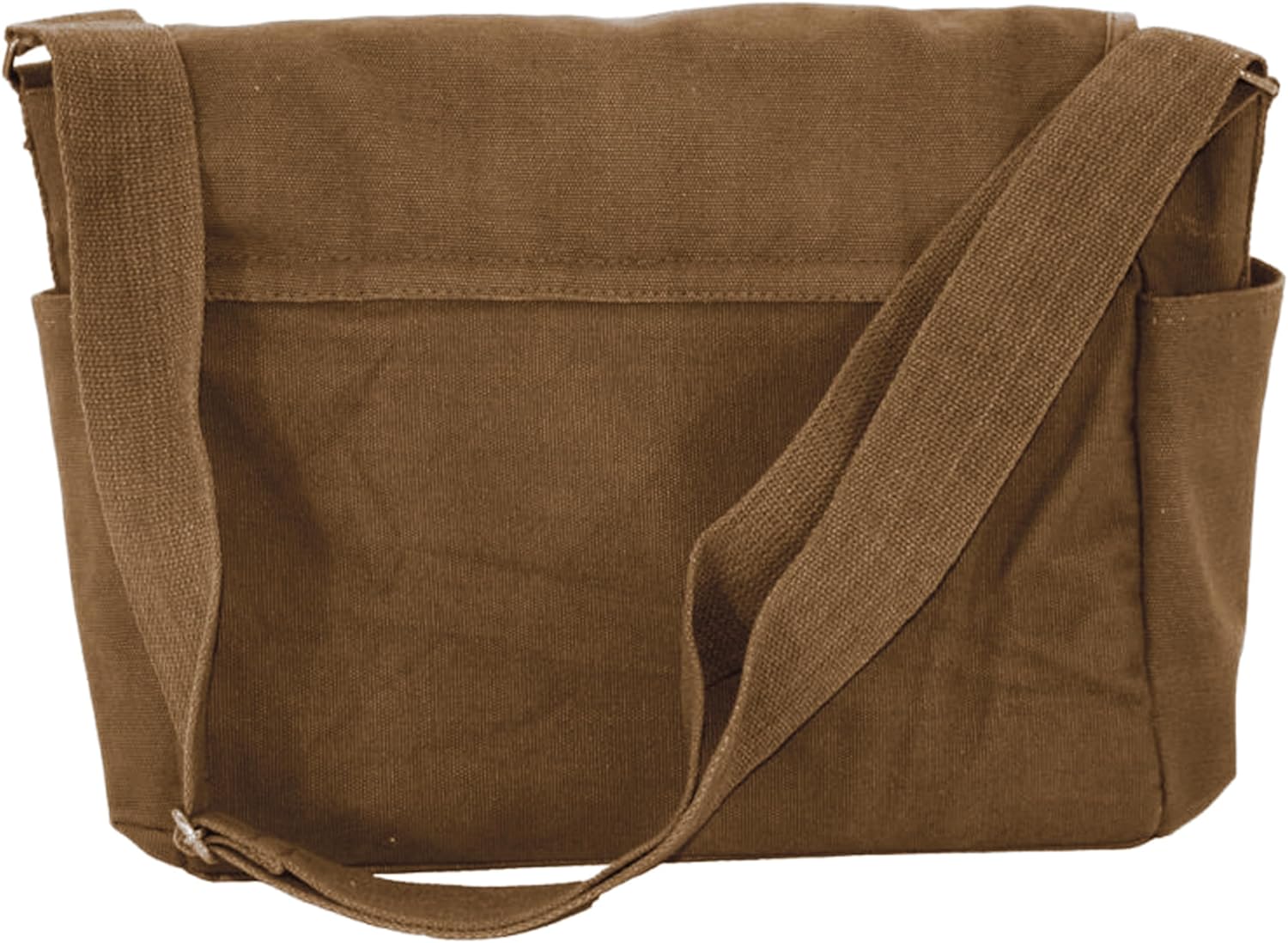 ARMYU Brown Original Heavyweight Cotton Canvas Classic Heavyweight Military Messenger Bag + Streamer