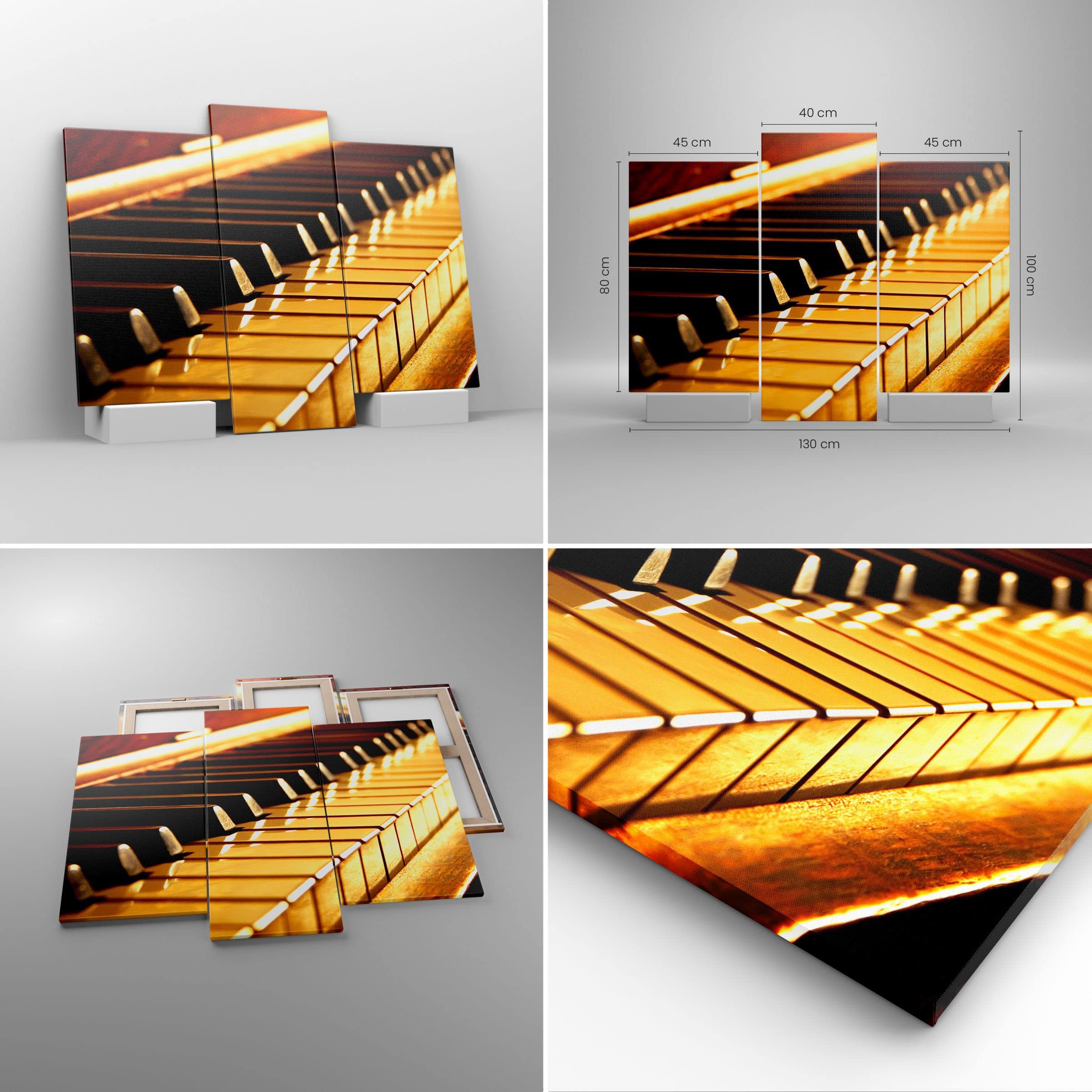 ARTTOR Leinwandbild 130x100cm Wandbild Musik - 2200 | Klavier Konzert Mehrteilige Groß Wanddekoration Wohnzimmer Schlafzimmer Wanddeko Wand Kunstdruck Wandkunst Wall Decor ARTTOR