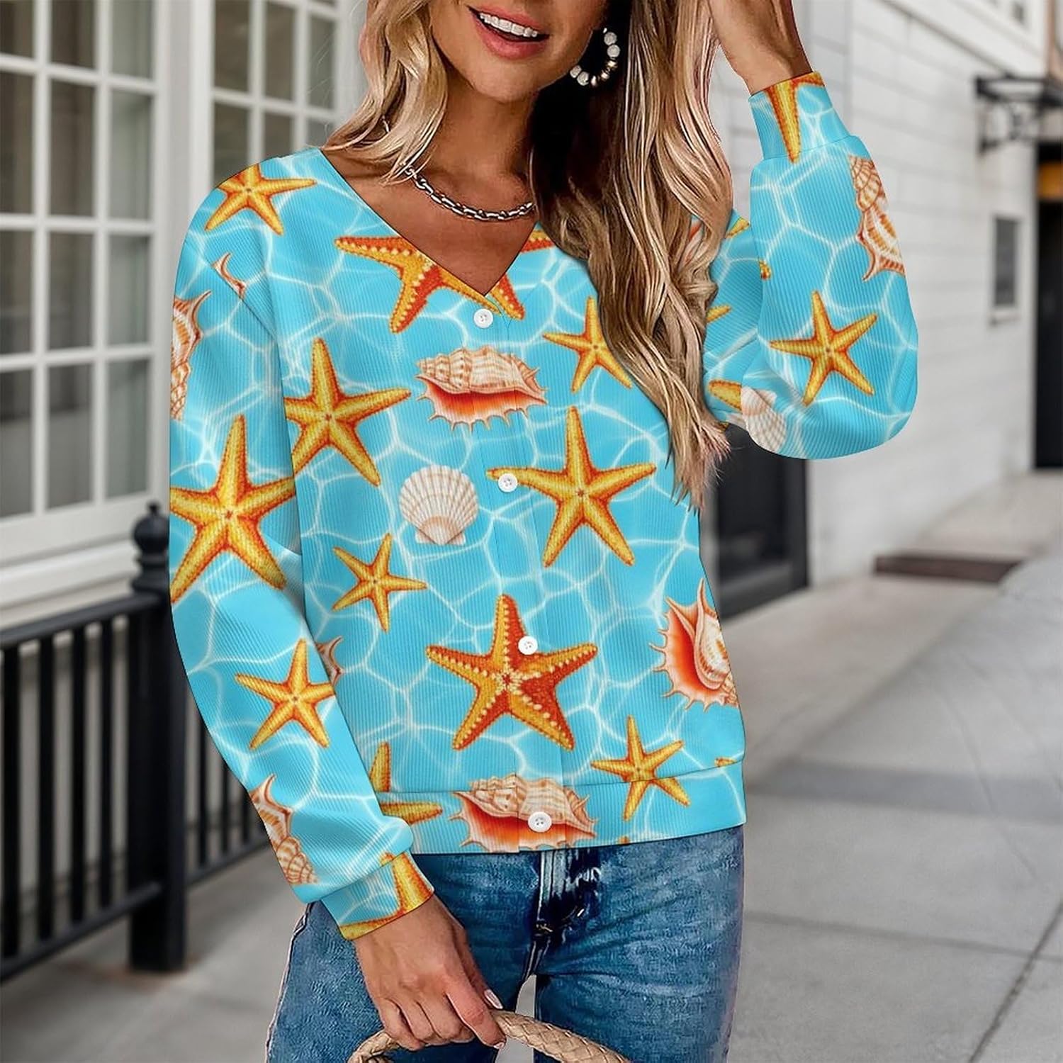 Women's Casual Knit Cardigan Sweater Long Sleeve Open Front Cardigans Sweaters Trendy Outerwear