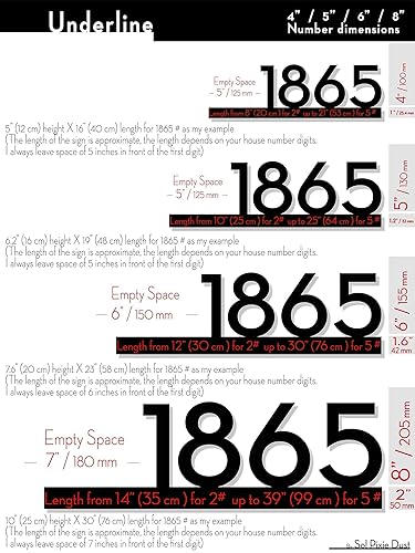 Miniatura 4 de Modern House Numbers - Black with Black Acrylic - Contemporary Home Address - Underline Sign Plaque - Door Number - Apartment - Hotel Room