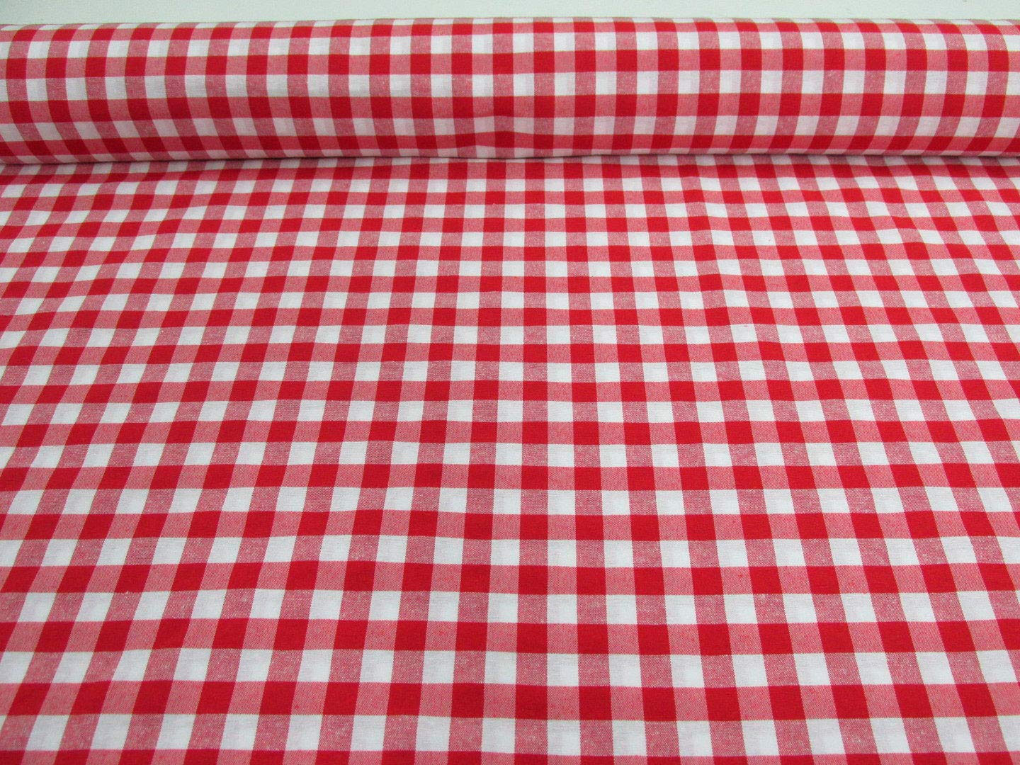 Mantel Tela resinada Antimanchas Cuadros Picnic Cuba Rojo (140_x_400cm)