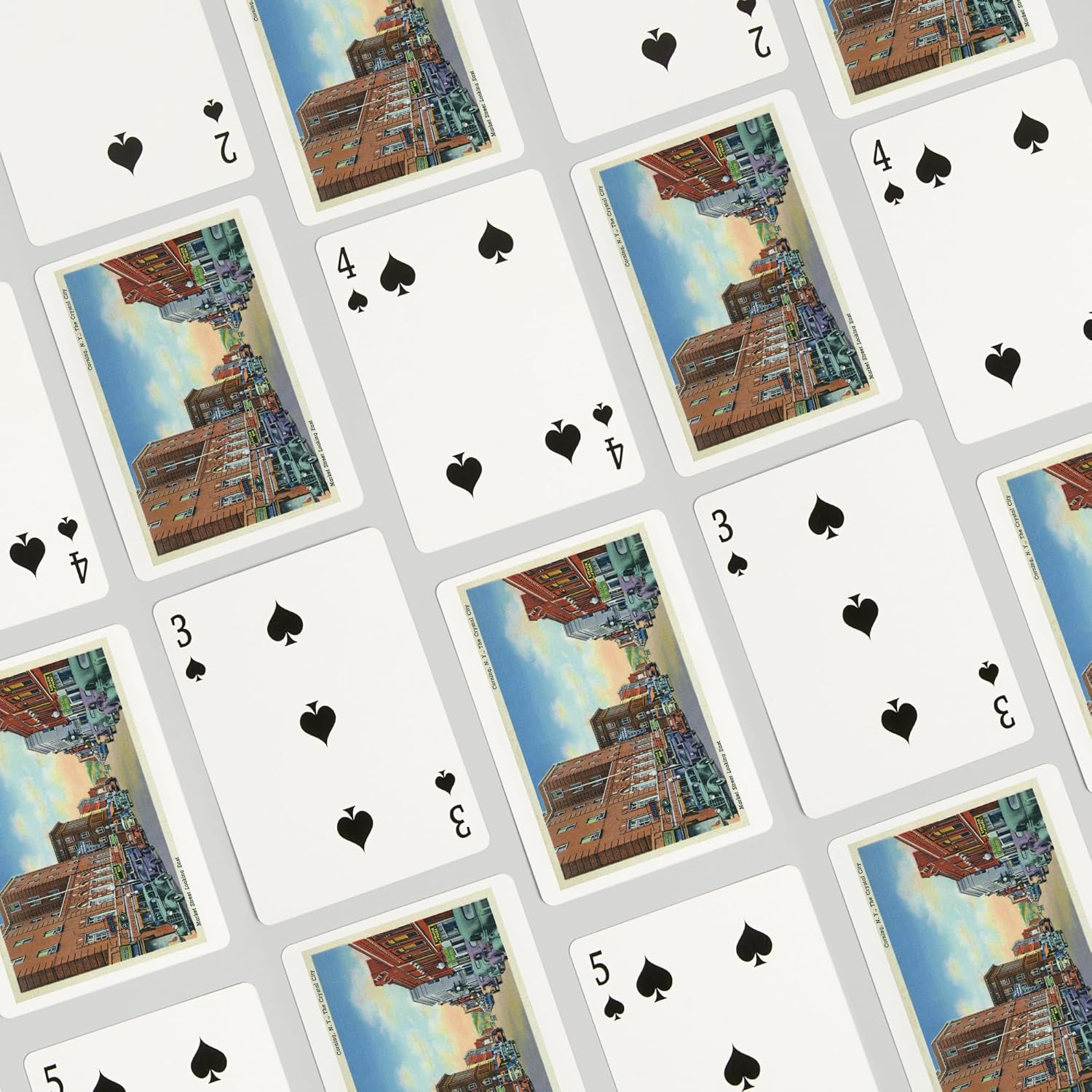 Lantern Press Corning, New York, Eastern View on Market Street of The Crystal City, 52 Playing Cards for Adults, Poker Size Card Deck