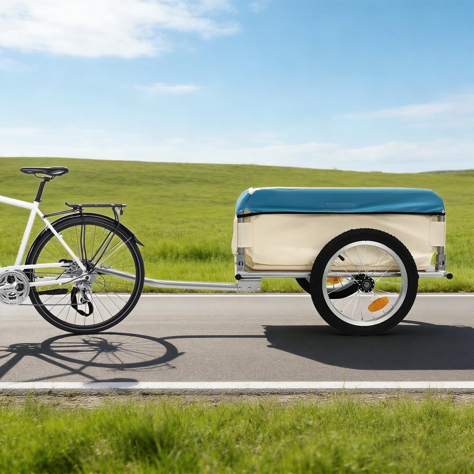 Remolque de bicicleta de 80 kg de capacidad de carga plegable aluminio