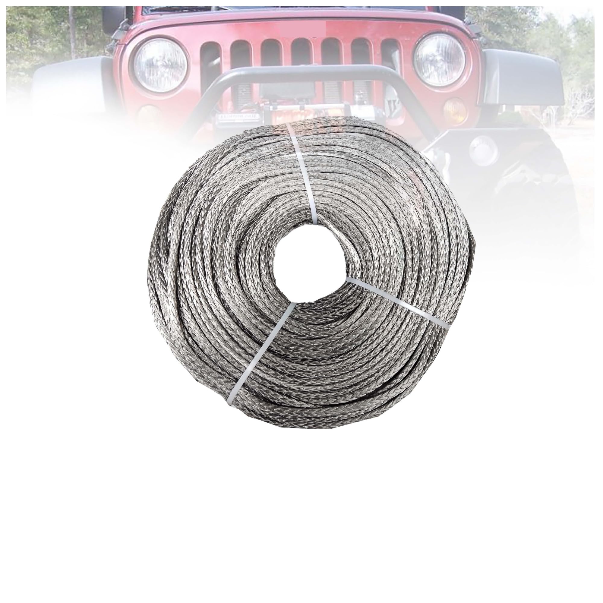 Mthckxjbsuz Grijs Winch Rope, 6Mm X 100M Uhmwpe Winch Rope Towing Line,Atv Cable For Atv Utv Suv 4X4 4Wd Off-Road(Grijs)