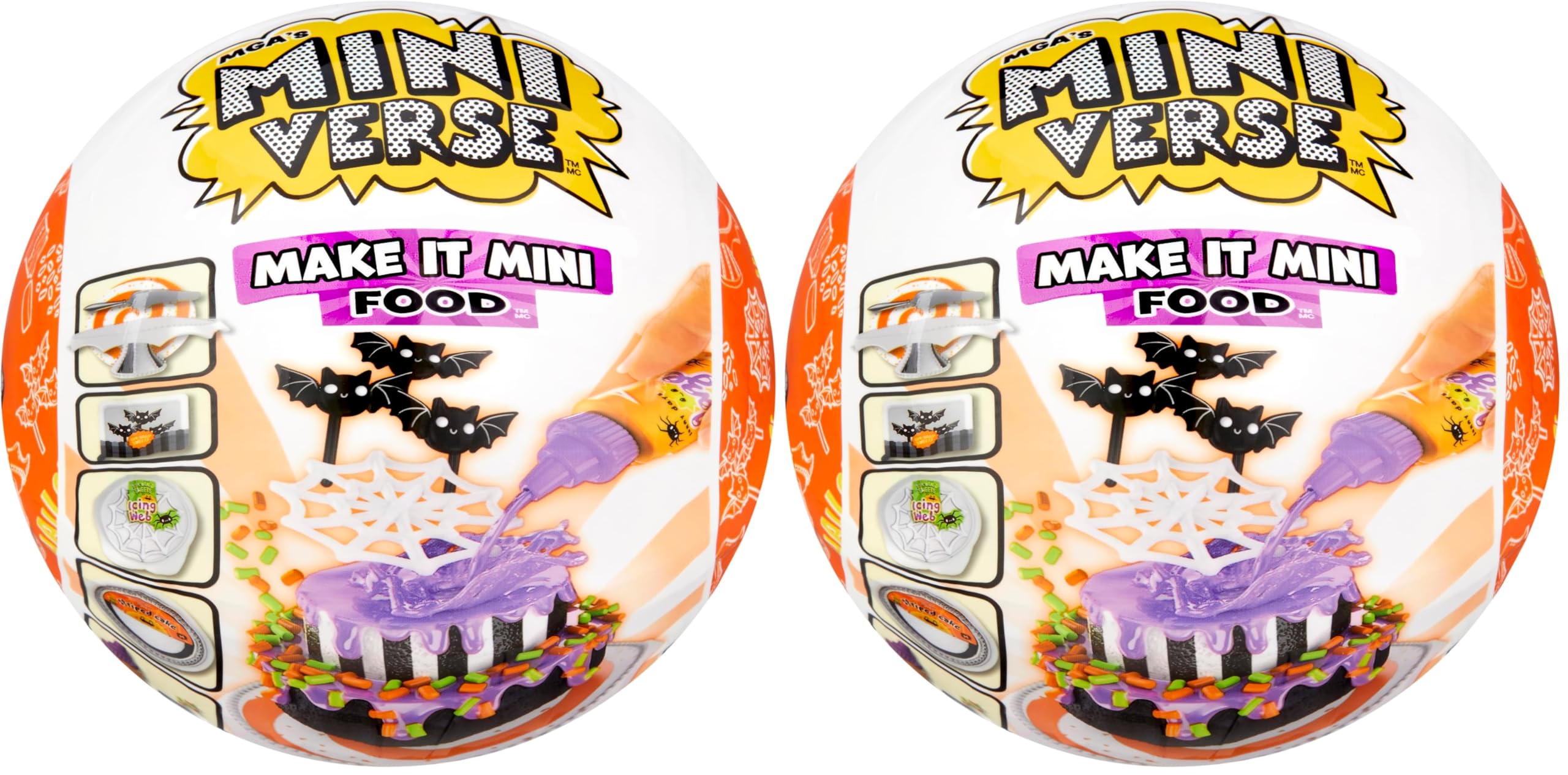 MGA's Miniverse Make It Mini Food Halloween Series 2 - Mini Diner à Collectionner, Emballage Opaque, Réplique DIY en Résine, Collectionneurs à Partir de 8 Ans, Non Comestible (Lot de 2