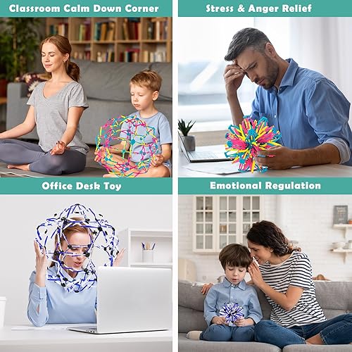 Miniatura 6 de HYCY BJD - Pelota retráctil expandible, juguete de bola mágica para aliviar la ansiedad para manejar todas las necesidades de estrés de niños y