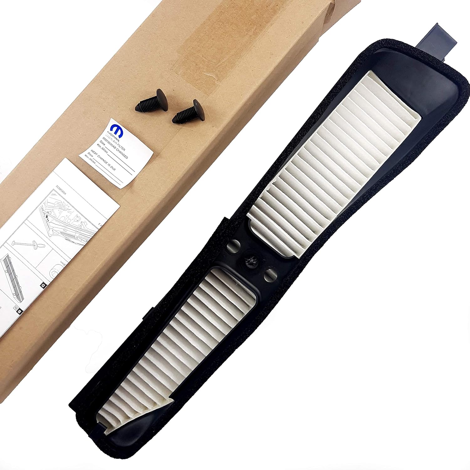 Mopar 82208300 Cabin Air Filter Cabin Air Filter, complete kit. Replacement filter can be ordered separately (05013595AB)