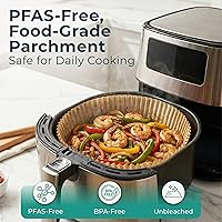 Vista 2 de Cathy Yoder's - Forros redondos para freidora de aire, 125 forros para freidora de aire de 6.3 pulgadas, desechables redondos, 2-5 cuartos de galón