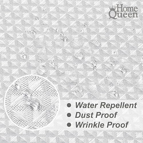 Miniatura 5 de Home Queen Cortinas blancas para ventana de baño, repelentes al agua, con bolsillo para barra, cortinas de cocina para ventanas pequeñas, 2 paneles,