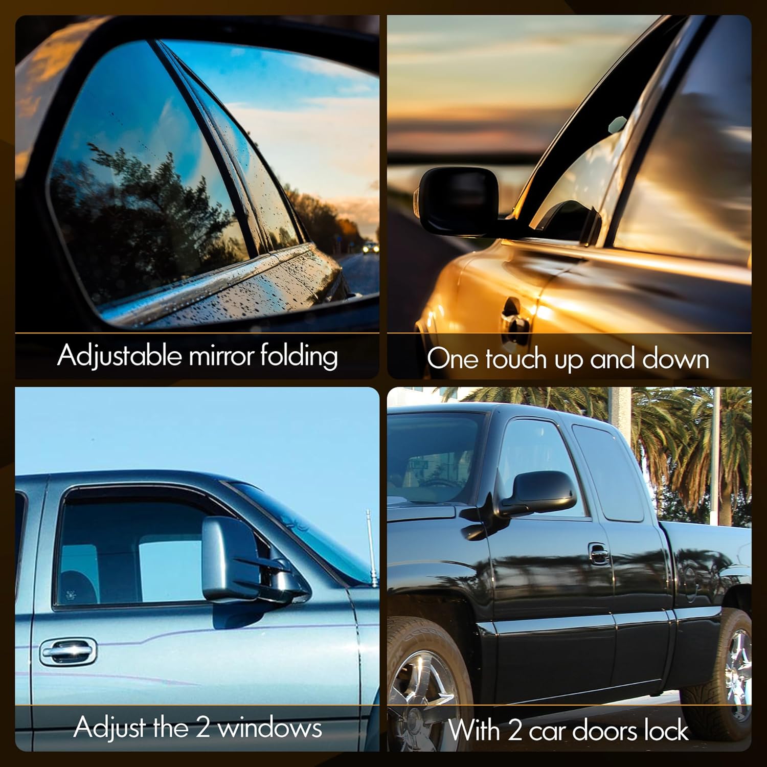 ASOPARTS 15883322 Front Driver Side Power Window Switch and Tan Bezel Assembly with Folding Mirror Switch Fit for 2003-2007 Chevy Silverado, 2003-2007 GMC Sierra 920-024 Replaces DWS-248