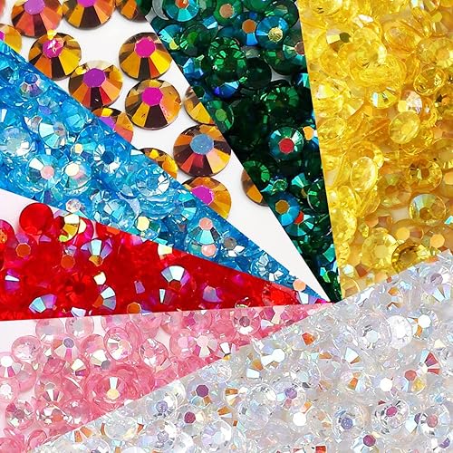 Miniatura 5 de 5000 diamantes de imitación de parte trasera plana, diamantes de imitación de resina de gelatina para manualidades, diamantes de imitación de resina