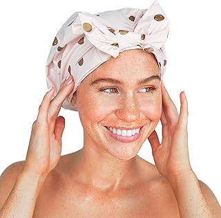 Sponsored Ad - Kitsch Luxury Shower Cap for Women - Holiday Gift Waterproof | Reusable Shower Cap for Long Hair | Fashiona...