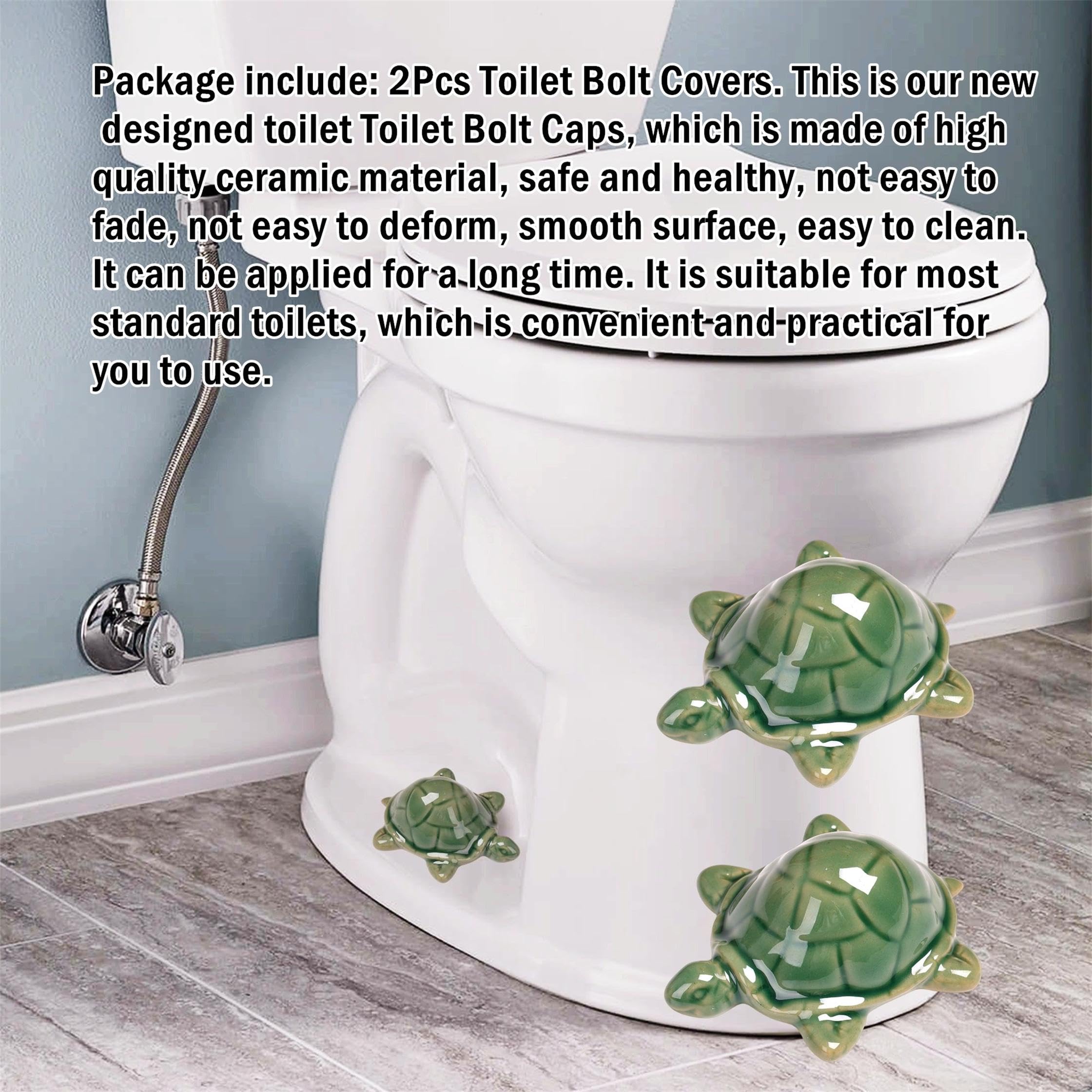 2-Pack Ceramic Penguin Toilet Floor Bolt Caps – Decorative Animal Bolt Covers For Bathroom, Easy Install (Penguin Design) Toilet Bolt Caps