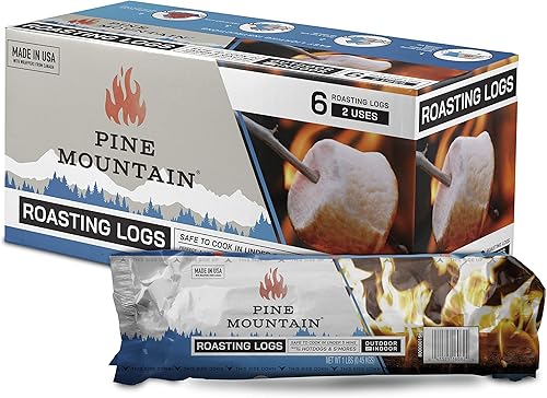Pine Mountain Tronco de asado para cocinar fogatas al aire libre e interior, 6 troncos