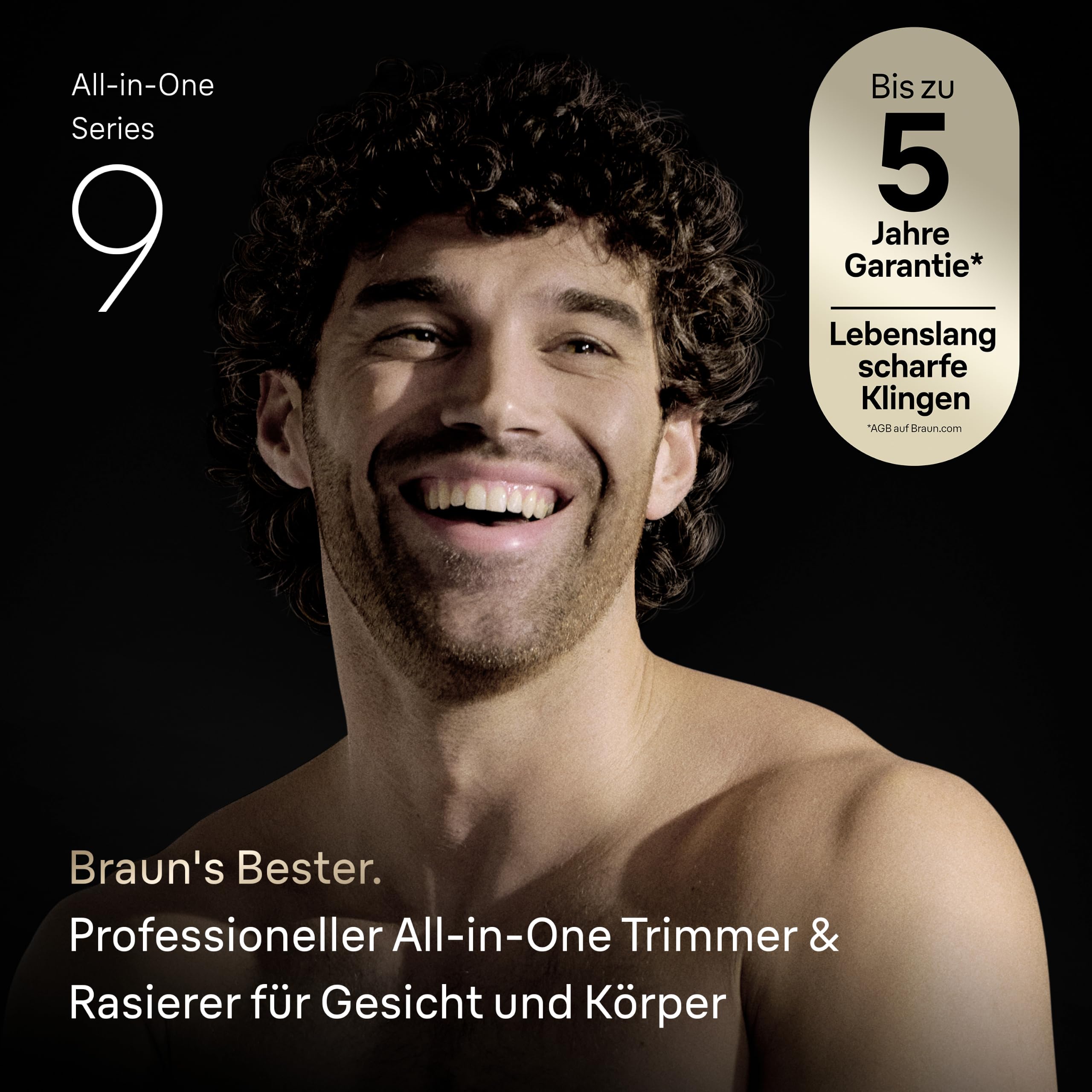 Braun Multigroom All-in-One Series 9, 20-in-1 Trimmer, AIO9540, Grau | Barttrimmer, Nasenhaartrimmer, Haarschneidemaschine, 14 Längen, 120 Min. Akku, Wasserdicht, Inkl. Gillette Labs Rasierer