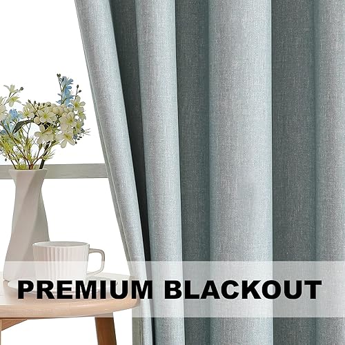 Miniatura 5 de Airwill Cortinas opacas para sala de estar, cortinas de oscurecimiento de habitación, cortinas con aislamiento térmico y ojales, cortinas opacas de