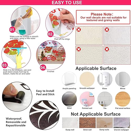 Miniatura 7 de Adhesivo de pared tridimensional 3D de diente de león azul, decoración de pared de mariposa, papel tapiz autoadhesivo floral, calcomanías