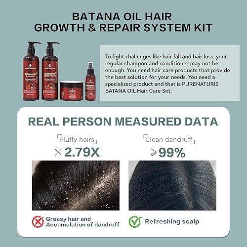 Miniatura 4 de Aceite de batana orgánico crudo 100% natural, sin sulfatos, kit completo para el crecimiento del cabello, anticaída y reparación del cabello,