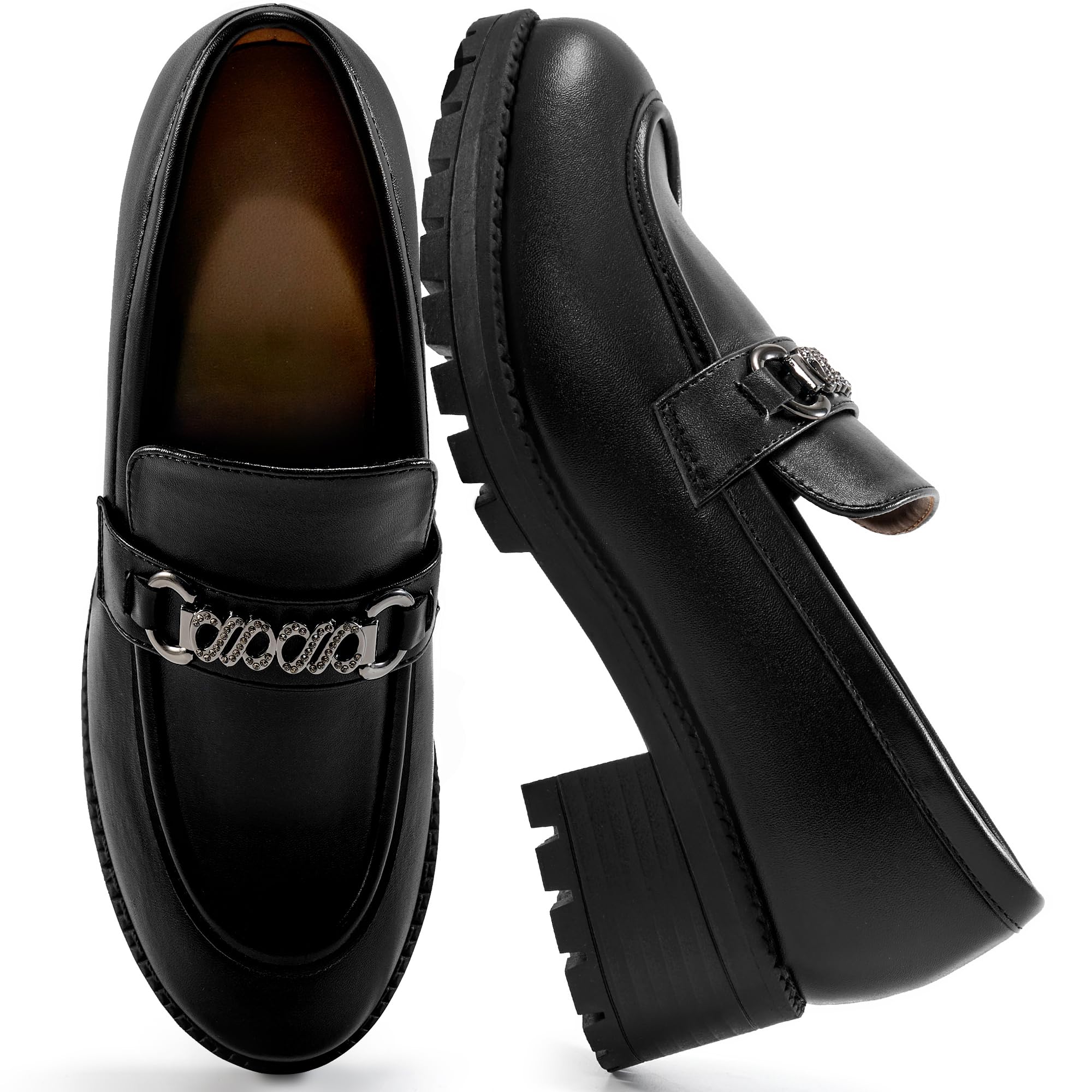 Alicegana Platform Loafers for Women Chunky: Comfortable Penny Loafer Fashion Casual Slip On Walking Shoes