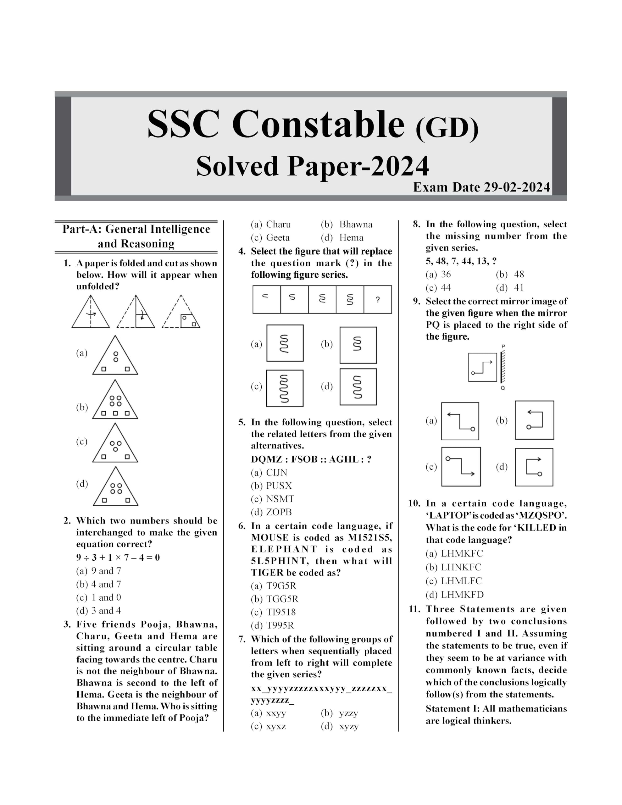 SSC GD Constable Recruitment Exam 2025 Complete Study Guide (Solved Paper + Practice Set) | CAPFs BSF CISF CRPF SSB ITBP Assam Rifles Sepoy in NCB NIA and SSF) or All Government Competitive Exams 4