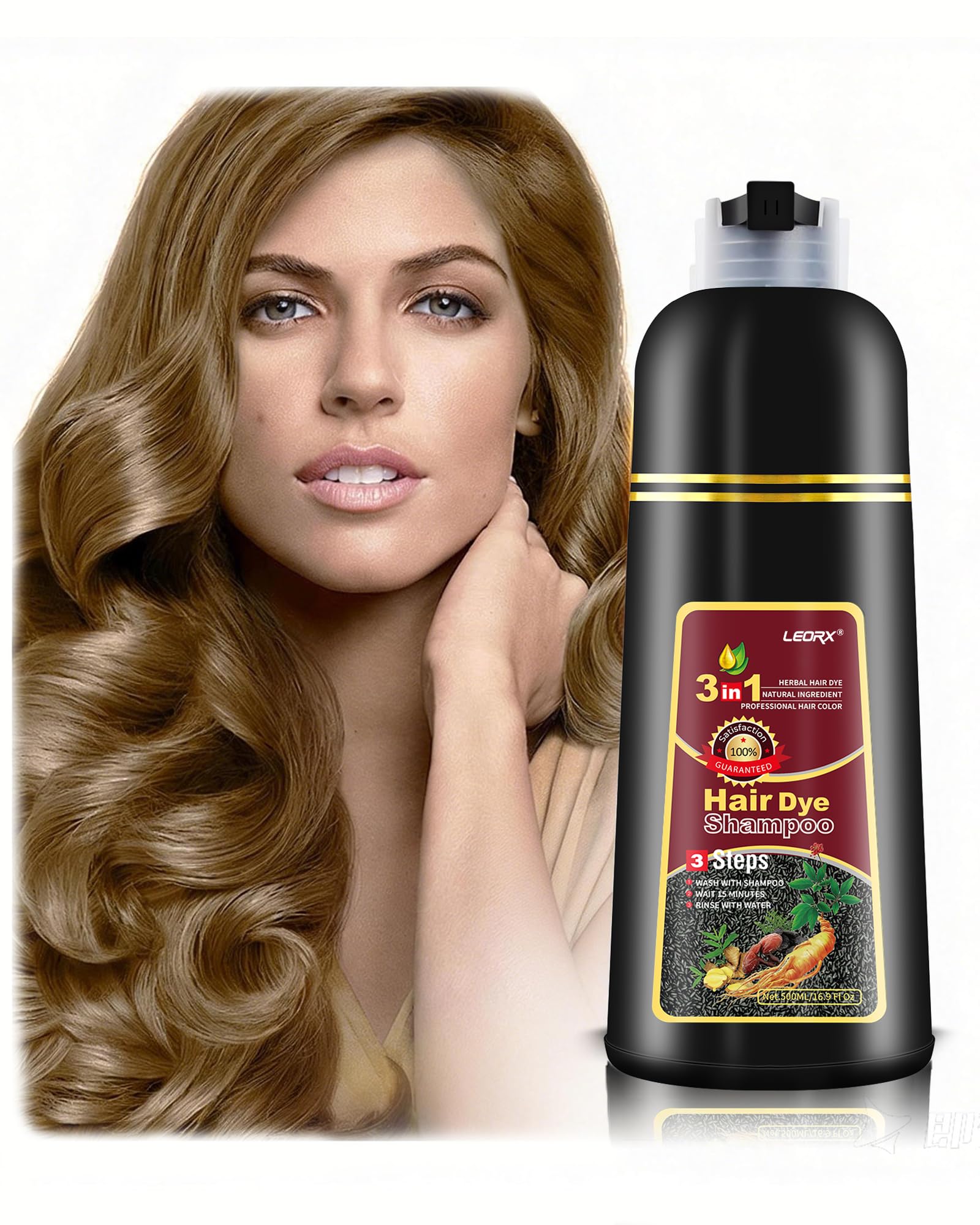 Amazon.com : Leorx 3 In 1 Hair Dye and Color Shampoo, Chestnut