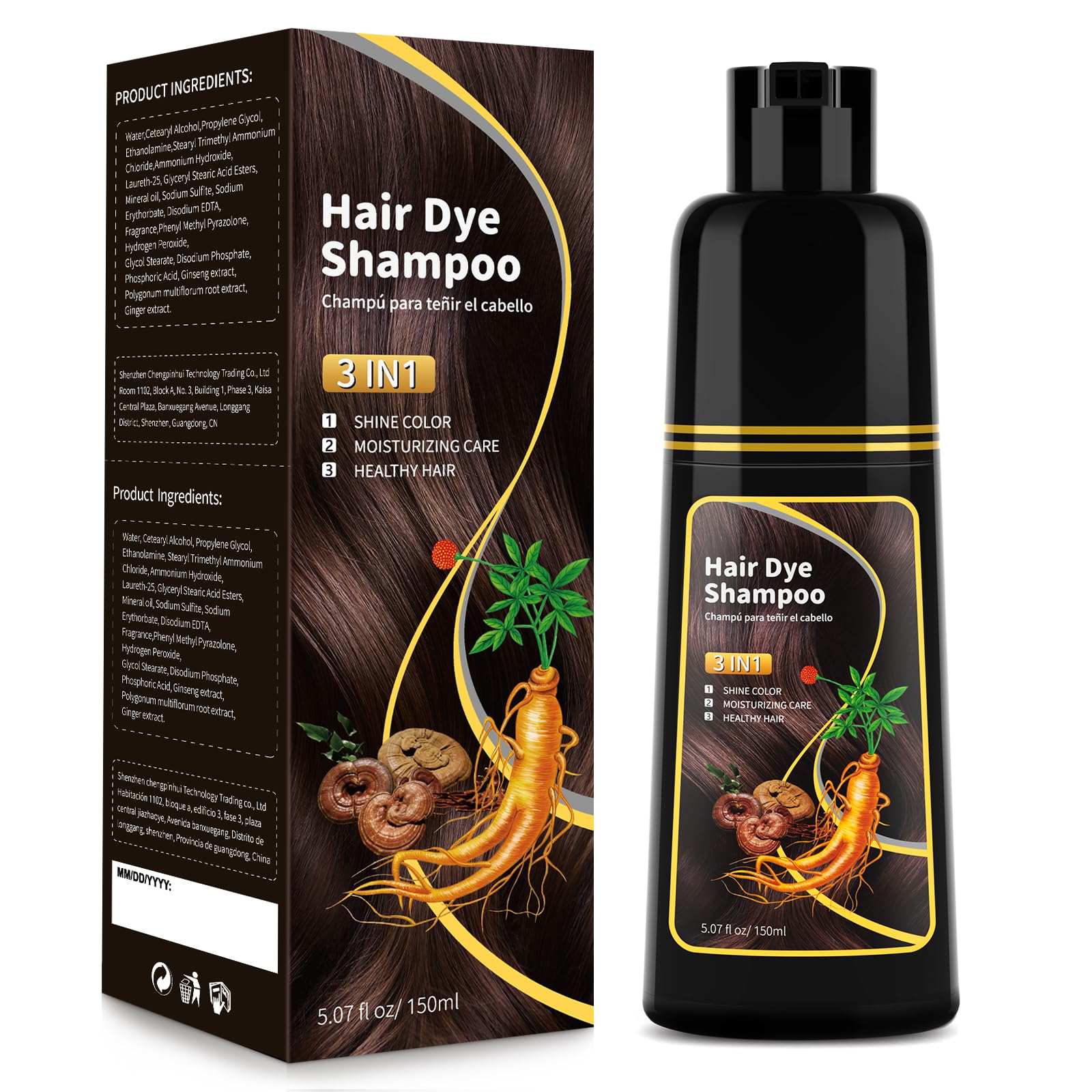 Amazon.com : Dark Brown Hair Dye Shampoo - Natural Nutrition for