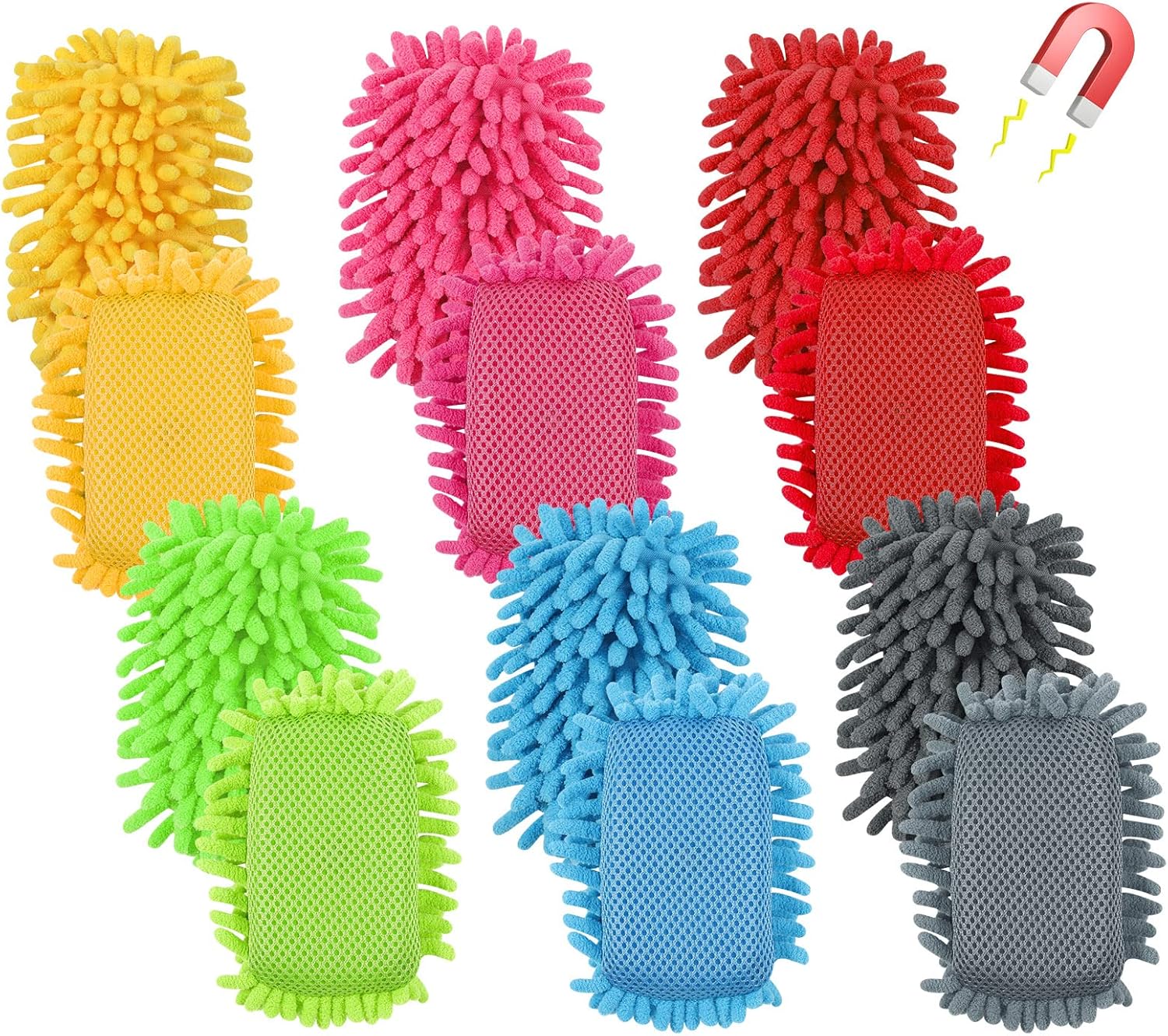 Jspupifip 12 Pcs Microfiber Shag Eraser Dry Erase Eraser