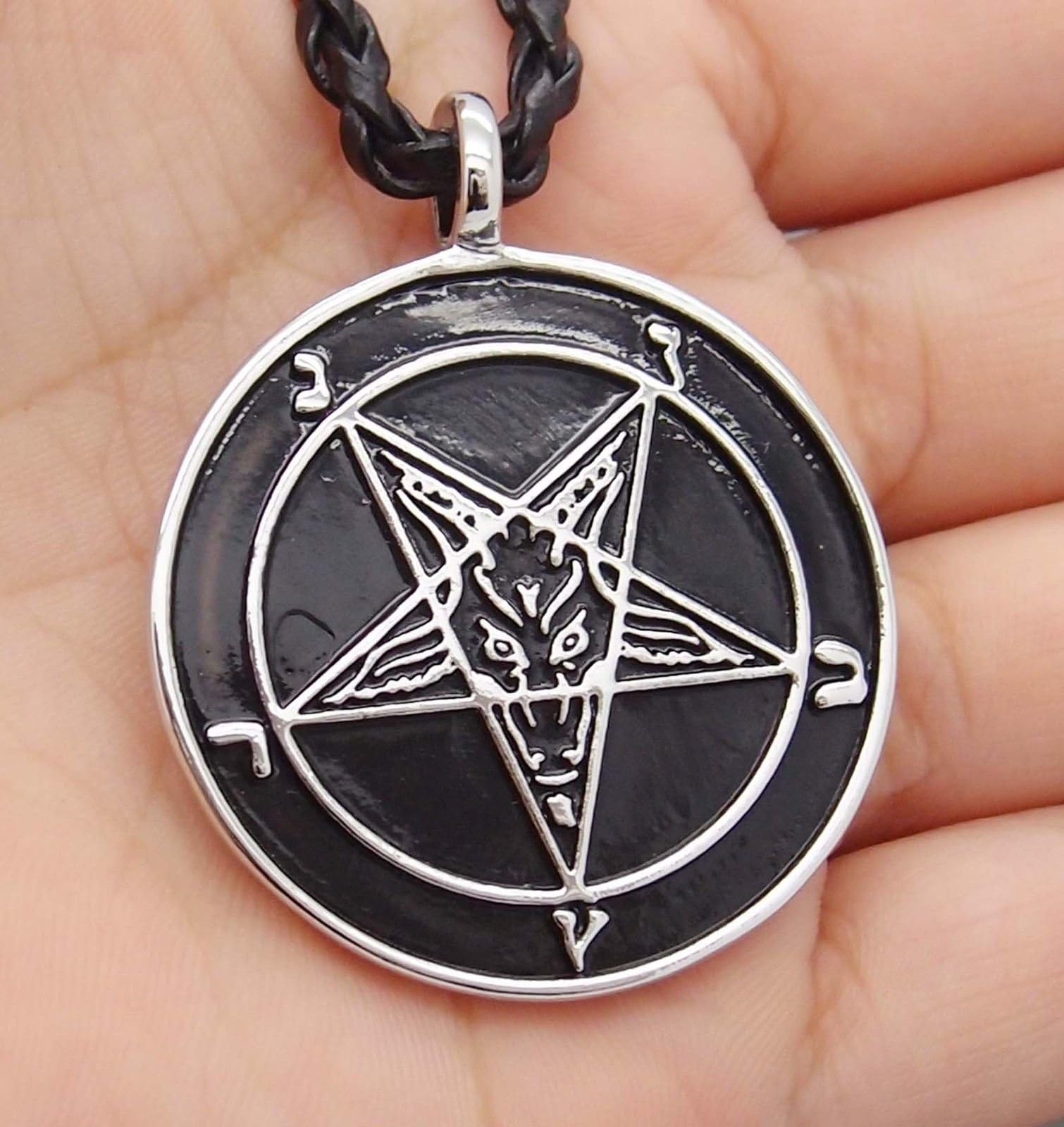 Baphomet Goat Pentagram Devil Pewter Pendant