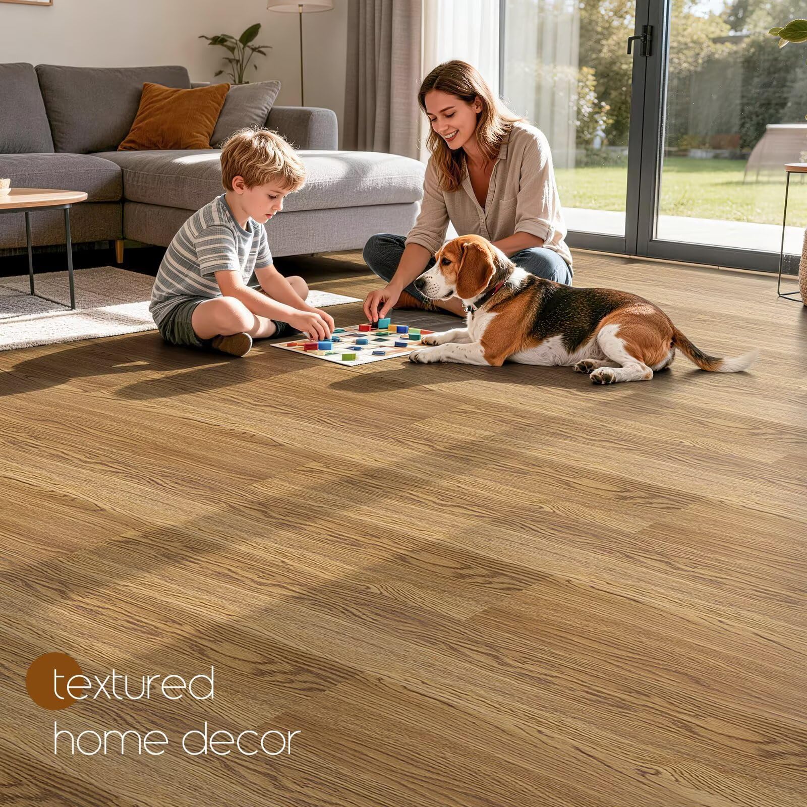 DEXDE Pavimenti in vinile Peel and Stick, confezione da 36 pezzi, 54 mq, impermeabili, autoadesive, texture con venature del legno naturale, resistenti, per cucina, bagno, camper e decorazioni per la