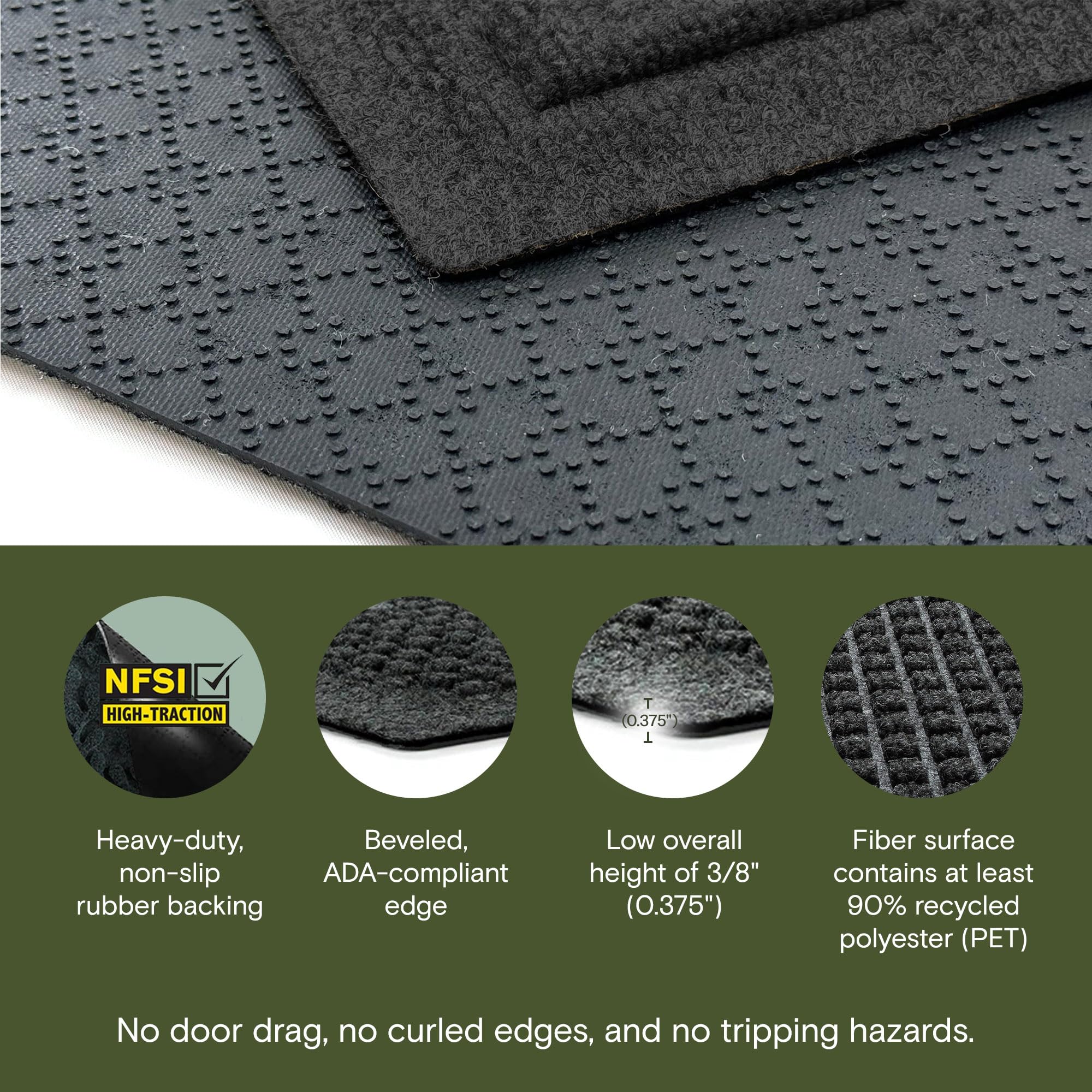 WaterHog Squares Heavy Duty Front Door Mat, 23"x35.5", Charcoal — Amazon image 3