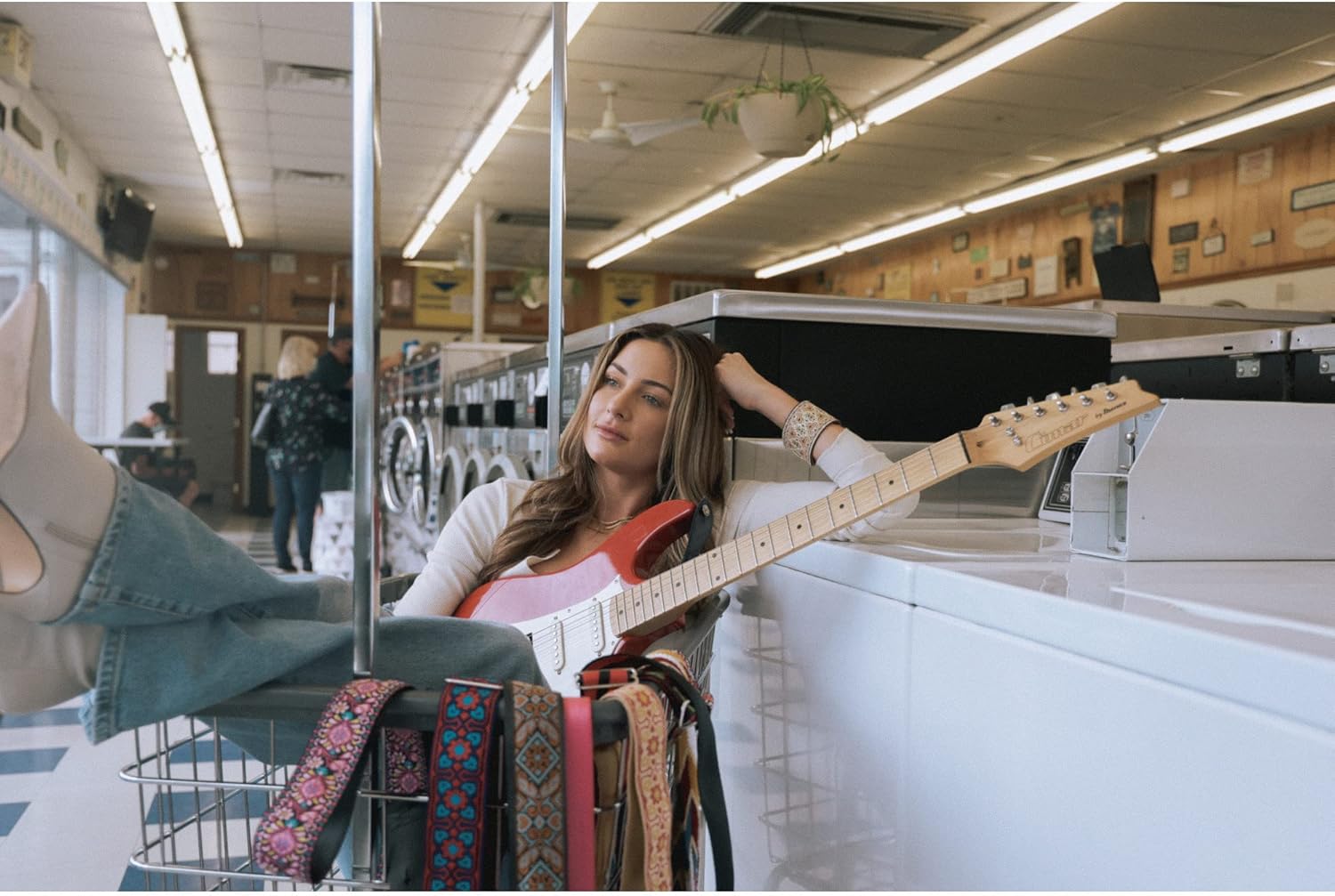 Souldier GS0278BK02BK - Handmade Seatbelt Guitar Strap for Bass, Electric or Acoustic Guitar, 2 Inches Wide and Adjustable Length from 30" to 63" Made in the USA, Clapton, Blue