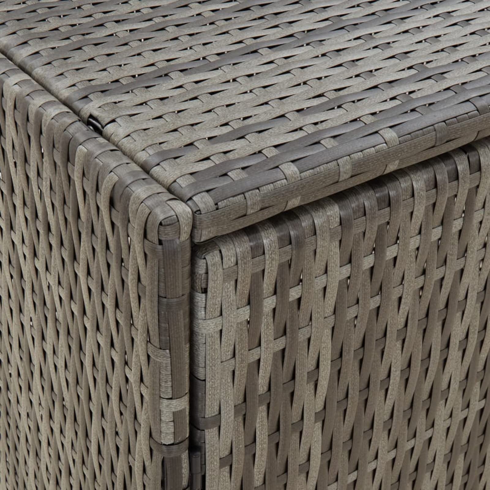 Rantry Mobile Portaoggetti da Giardino Polyrattan Grigio 198x55,5x80cm Armadio Ripostio