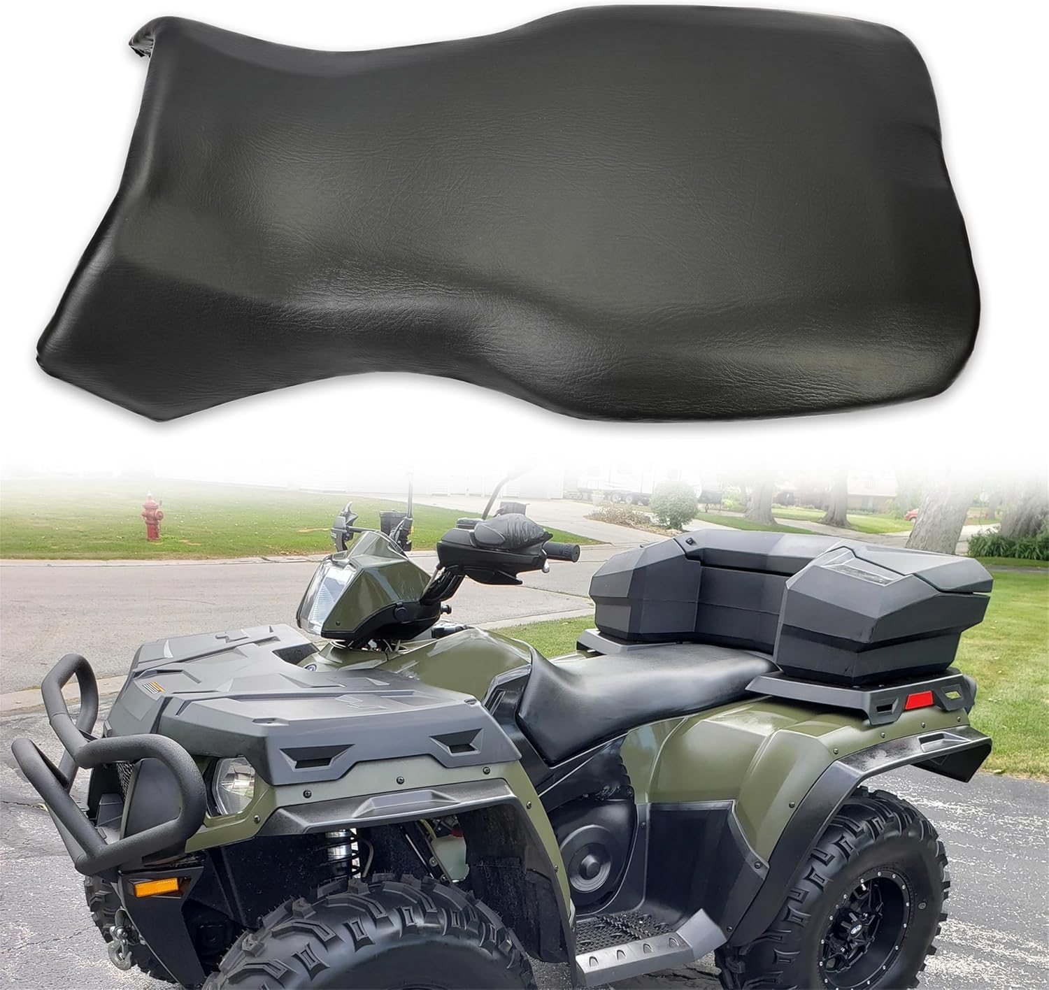 Kojem ATV Complete Seat Replacement Compatible with 2005-2014 Polaris Sportsman 400/450/500/600/700/800/Hawkeye 400 Black Replacement for 2683433-070 2684882-070