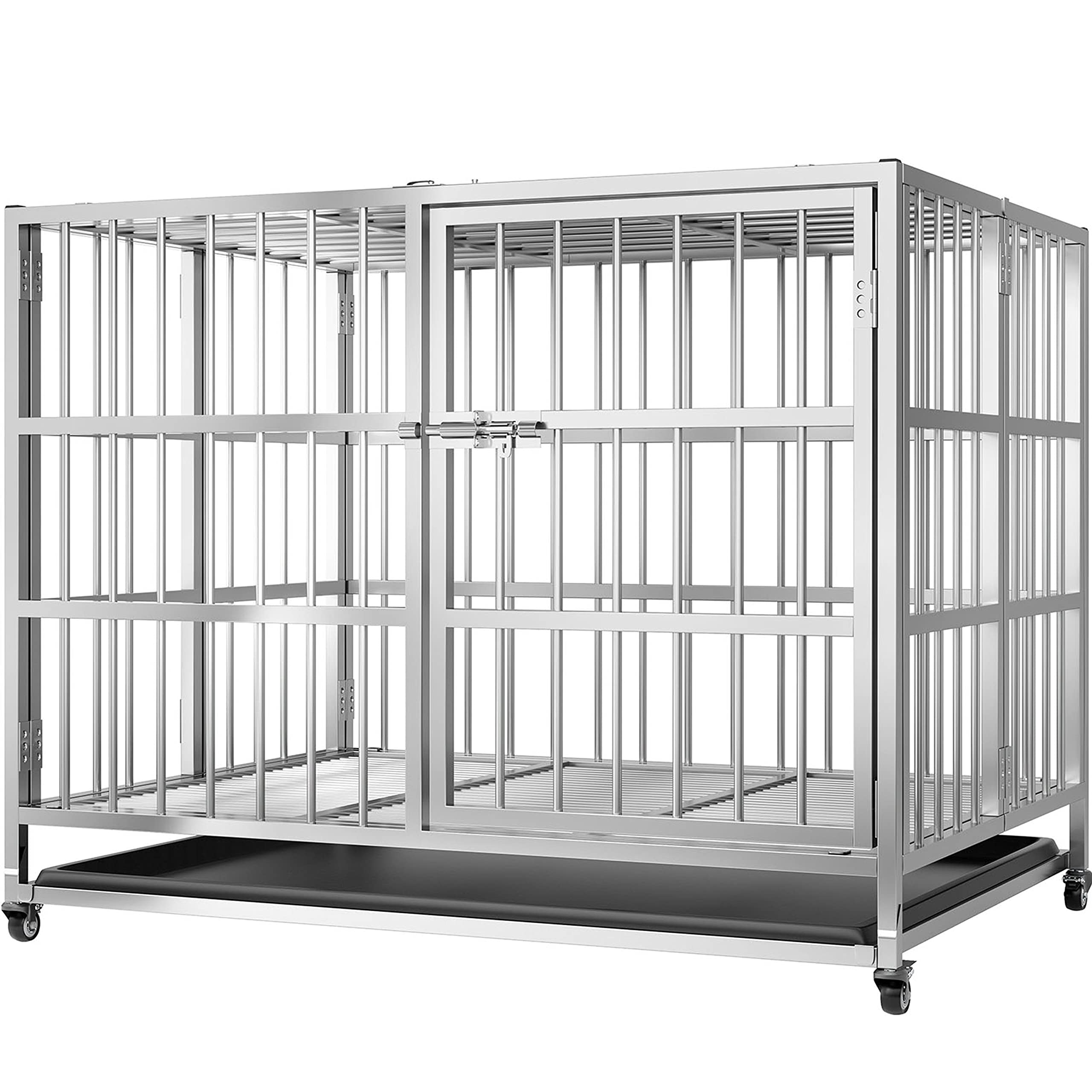 Buy Foldable Heavy Duty Dog Crate for Large Dogs Stainless