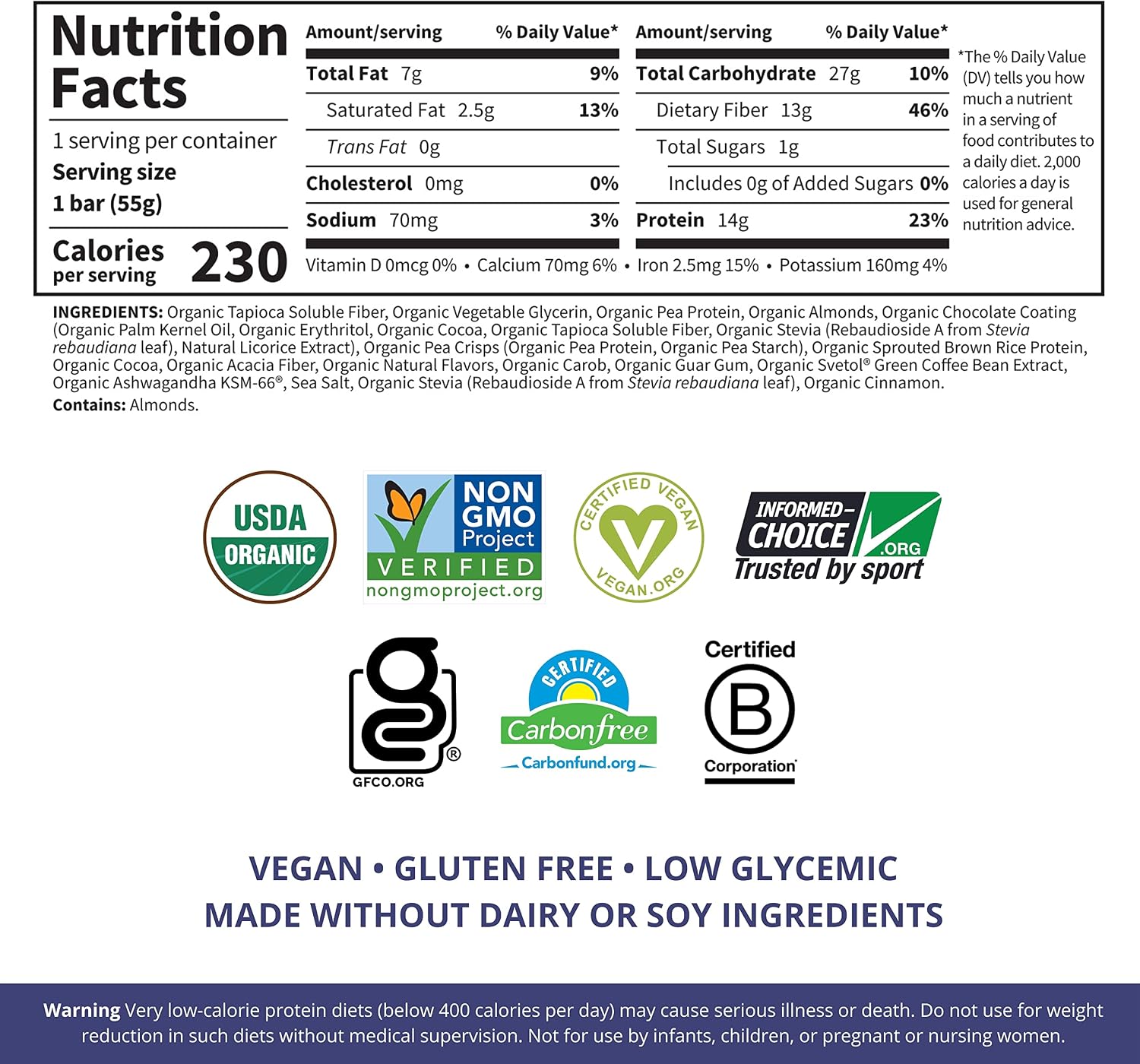 Garden of Life High Protein Bars for Weight Loss - Organic Fit Bar, Chocolate Fudge (12 per carton) - Burn Fat, Satisfy Hunger and Fight Cravings, Low Sugar Plant Protein Bar with Fiber