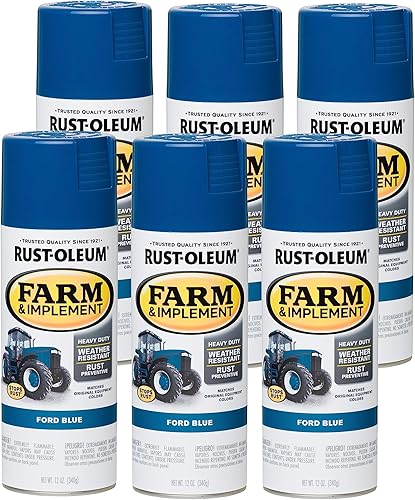 Rust-Oleum Farm & Implement 280131-6PK - Pintura en aerosol de 12 onzas, azul (Ford Blue), paquete de 6