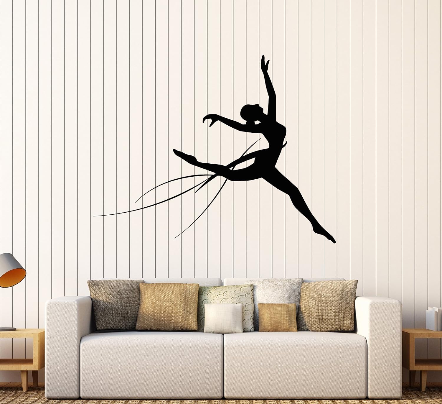 Vinyl Wall Decal Gymnastics Gymnast Girl Sport Stickers Large Decor (2328ig) Black