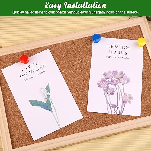 Miniatura 6 de 200 tachuelas para tablón de anuncios, varios colores, alfileres para colgar en la pared, tablero de corcho, oficina, hogar, decoración con caja de