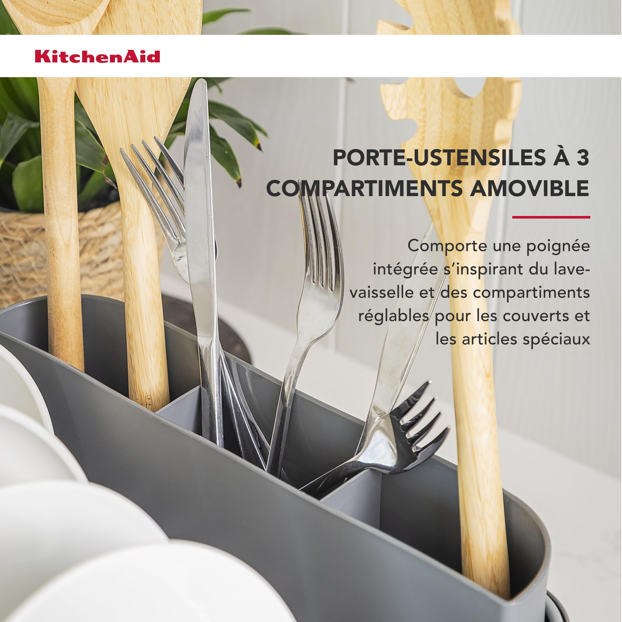 KitchenAid Support compact pour le séchage de la vaisselle - Gris anthracite