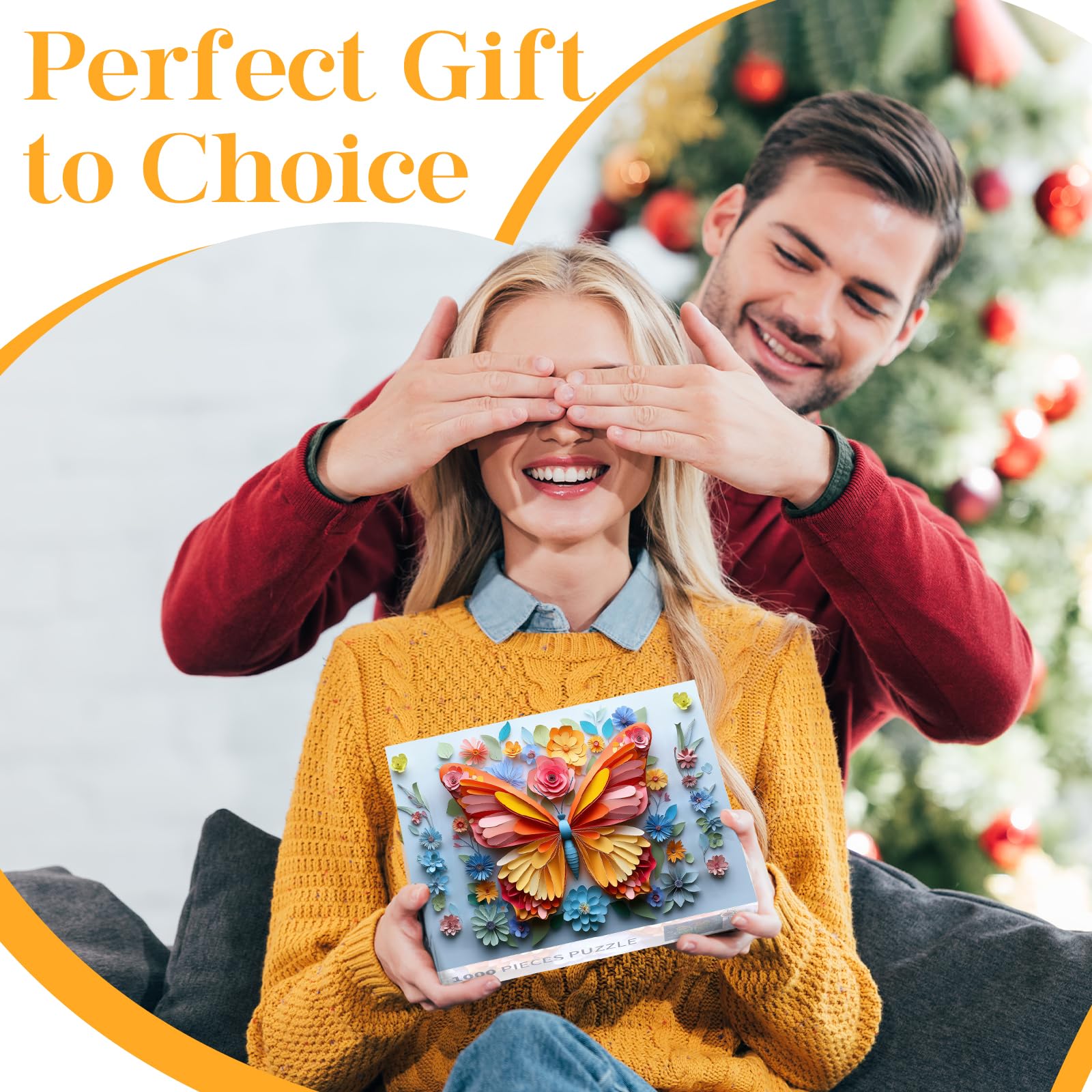 1000 Piece Puzzle for Adults Butterfly Noctilucous Jigsaw Puzzles - Challenging 3D Puzzles Stunning Flower Art Wall Decor, Gift for Adult Puzzle Lovers (27.5x19.6 Inch)