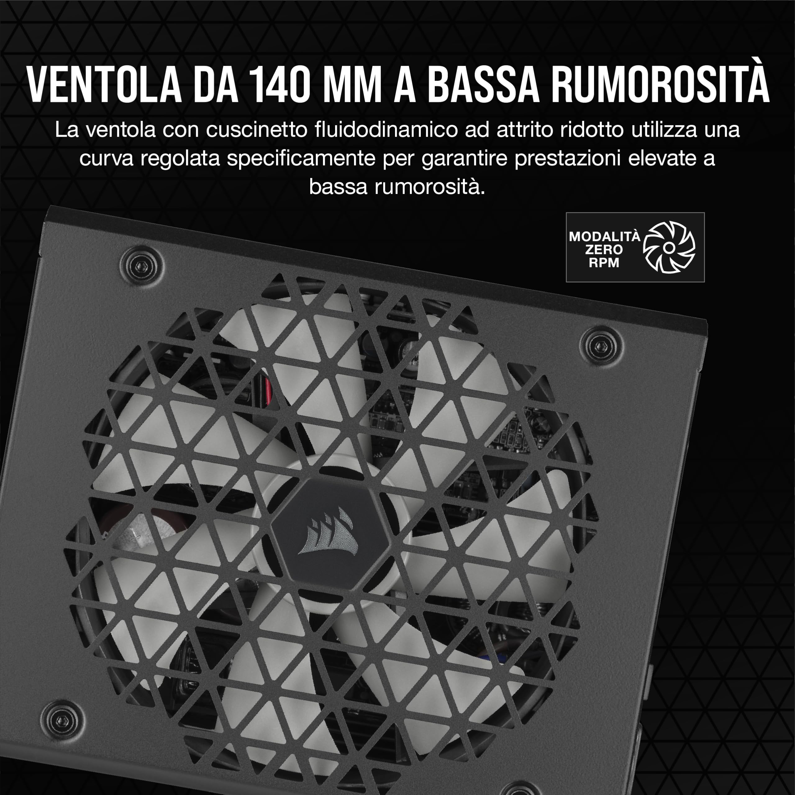 Corsair RM1000x SHIFT Alimentatore ATX Interamente Modulare - Interfaccia Laterale - Compatibilità con ATX 3.1 e PCIe 5.1 - Modalità della Ventola Zero RPM - Efficienza 80 PLUS
