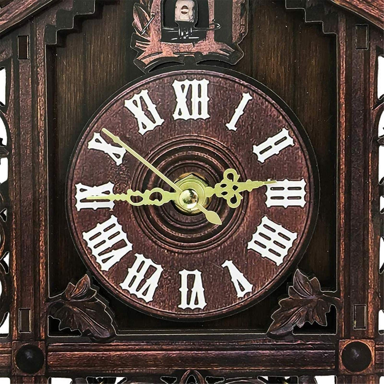 Reloj de cuco de bosque negro, reloj de pared mecánico de madera para decoración del hogar o restaurante, diseño tradicional, funcionamiento sin pilas