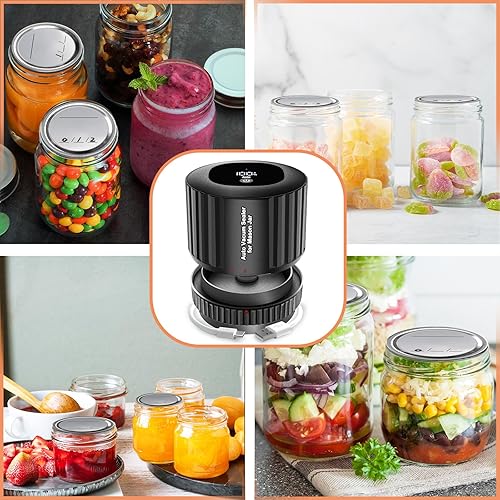 Miniatura 7 de Kit automático de sellado al vacío de tarros de masón eléctrico para tarros Mason de boca ancha y boca regular, versión mejorada de la máquina