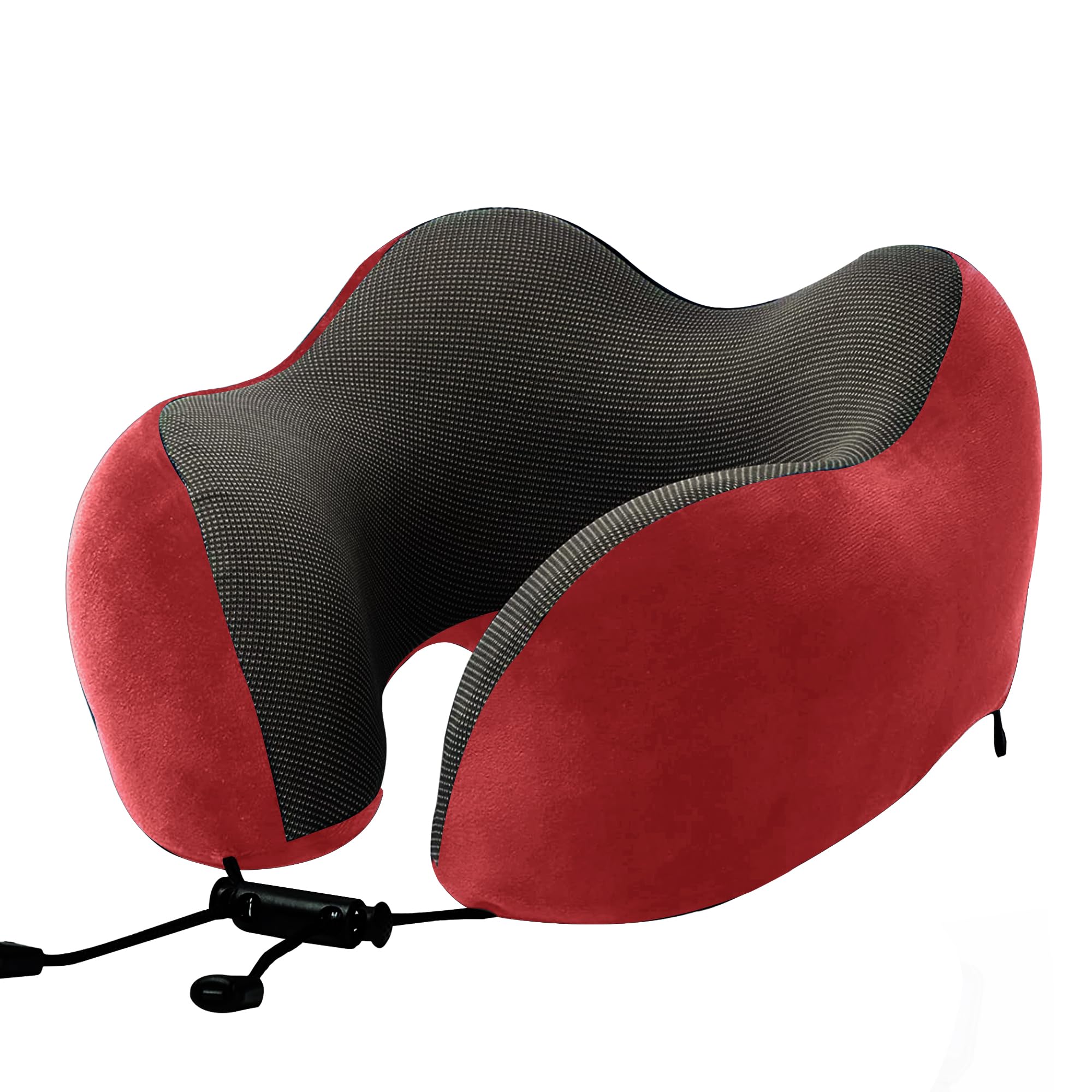 extra soft memory foam luxury travel neck support rest pillow with soft washable & removable cover, multipurpose comfortable travel pillow for airplane (red)
