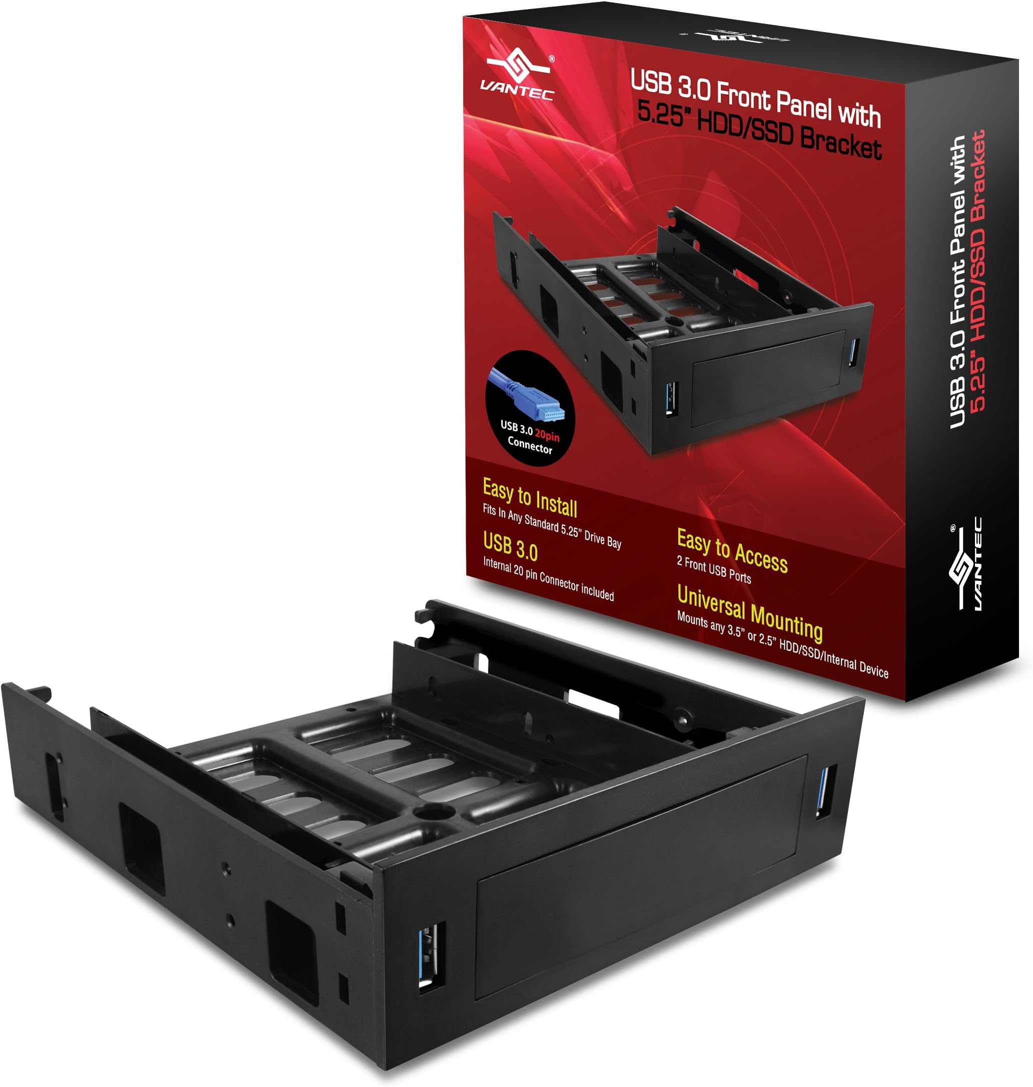 Vantec USB 3.0 Front Panel with 5.25" HDD/SSD Bracket (HDA-502H)